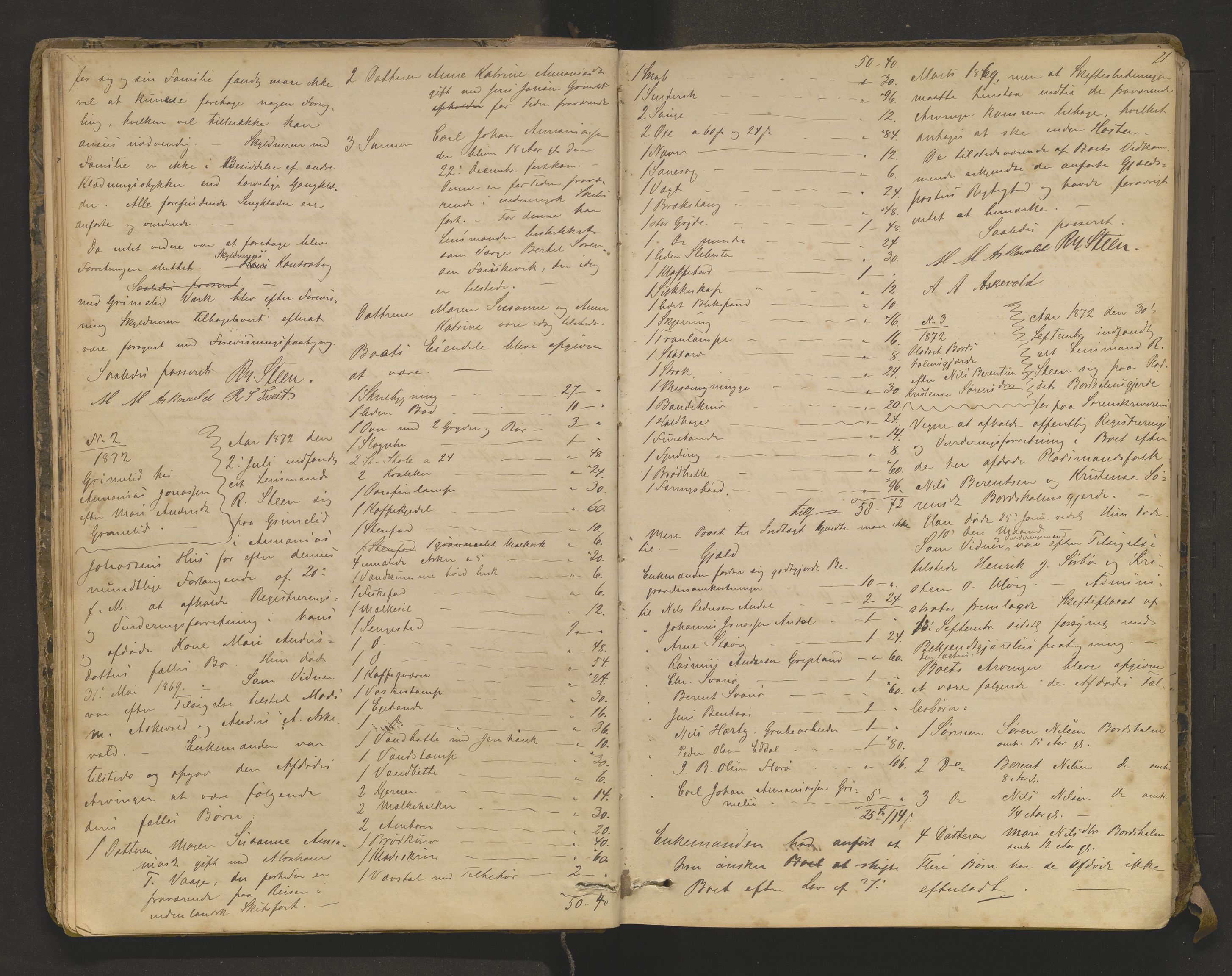 Lensmannen i Askvoll, AV/SAB-A-26301/0006/L0003: Registreringsprotokoll, 1869-1904, p. 20b-21a