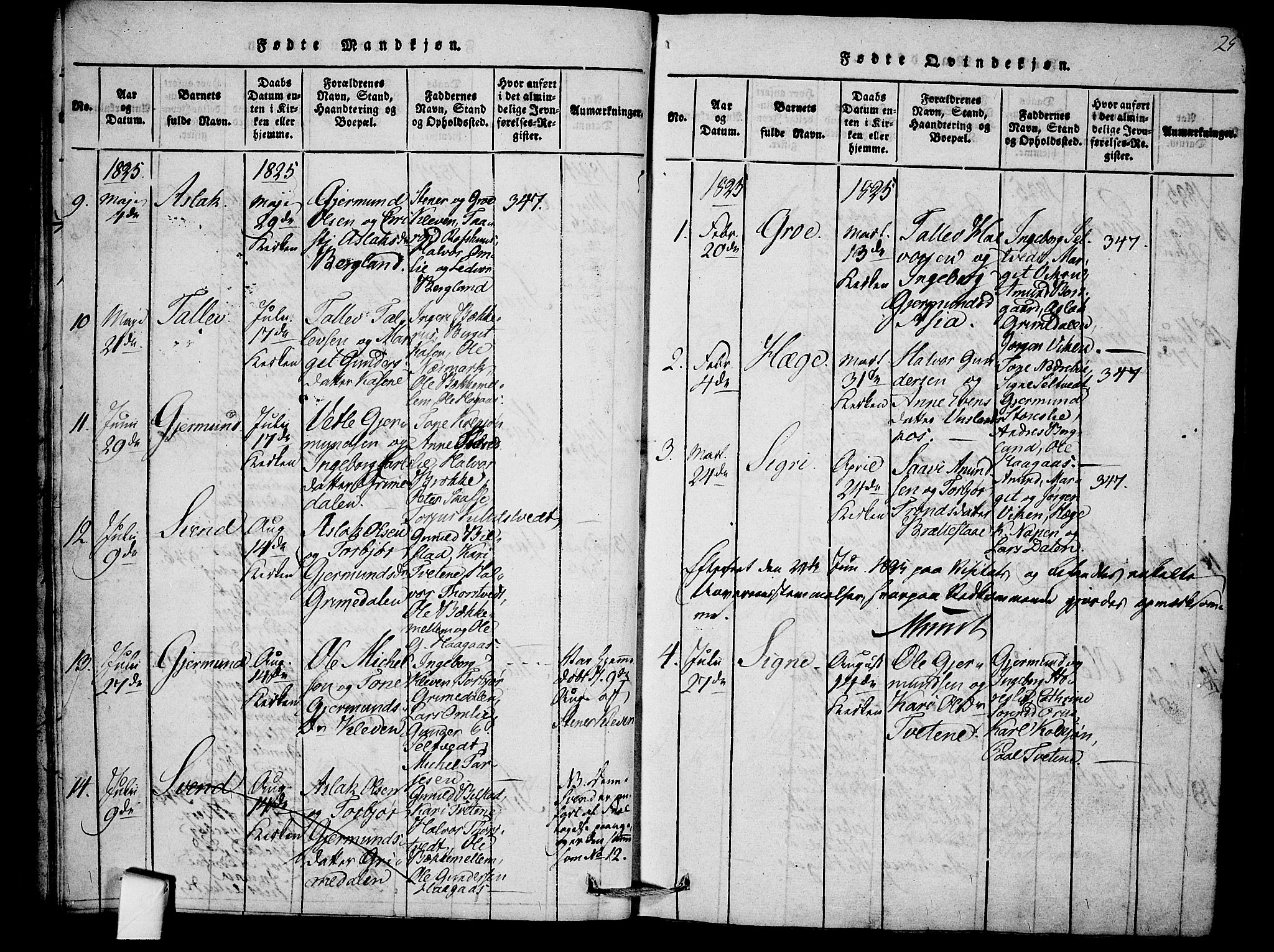 Mo kirkebøker, AV/SAKO-A-286/F/Fb/L0001: Parish register (official) no. II 1, 1814-1844, p. 25