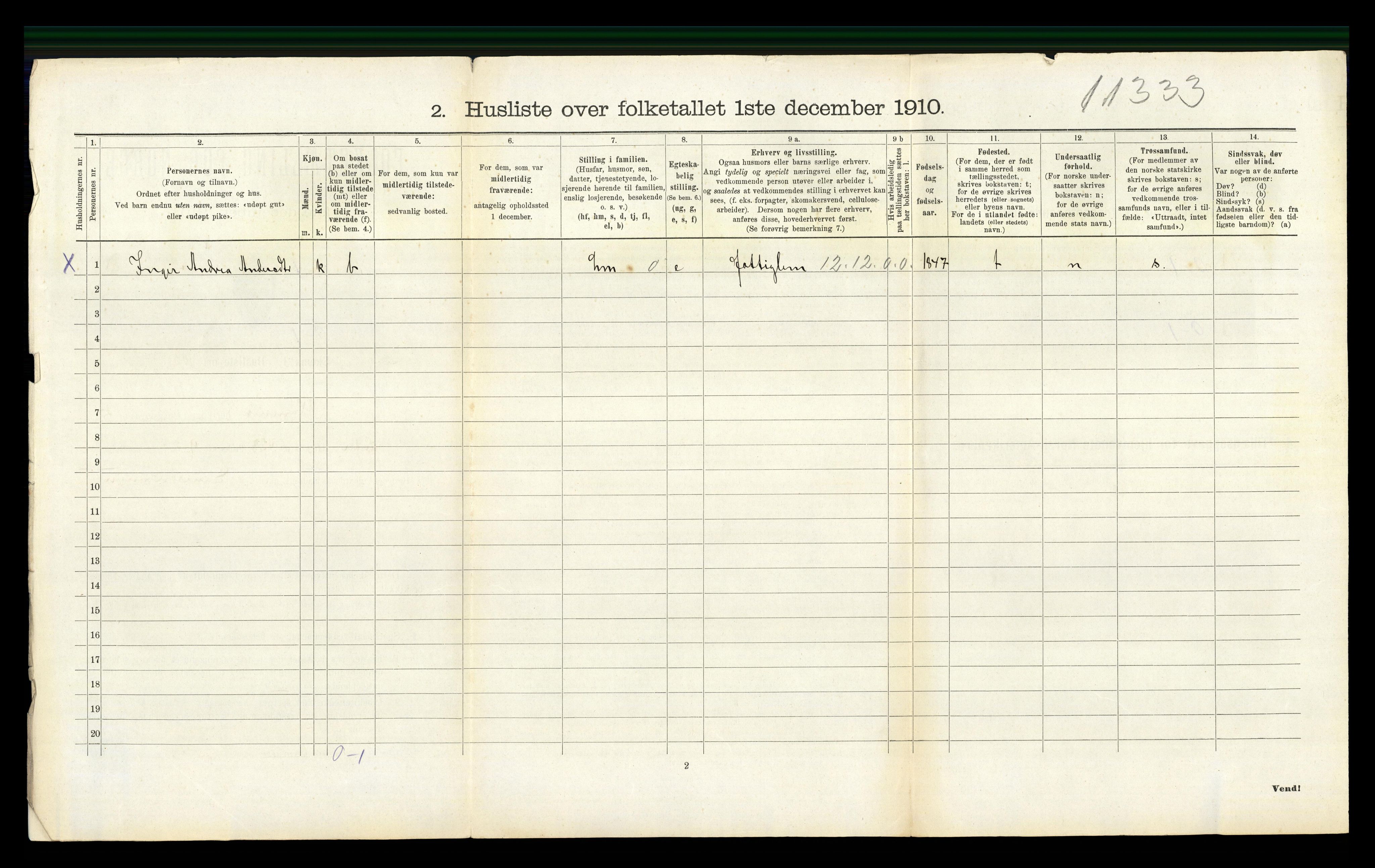 RA, 1910 census for Ramnes, 1910, p. 921