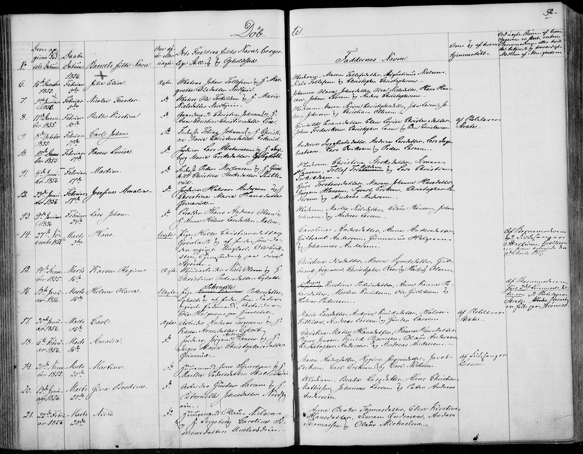 Skoger kirkebøker, AV/SAKO-A-59/F/Fa/L0003: Parish register (official) no. I 3, 1842-1861, p. 92