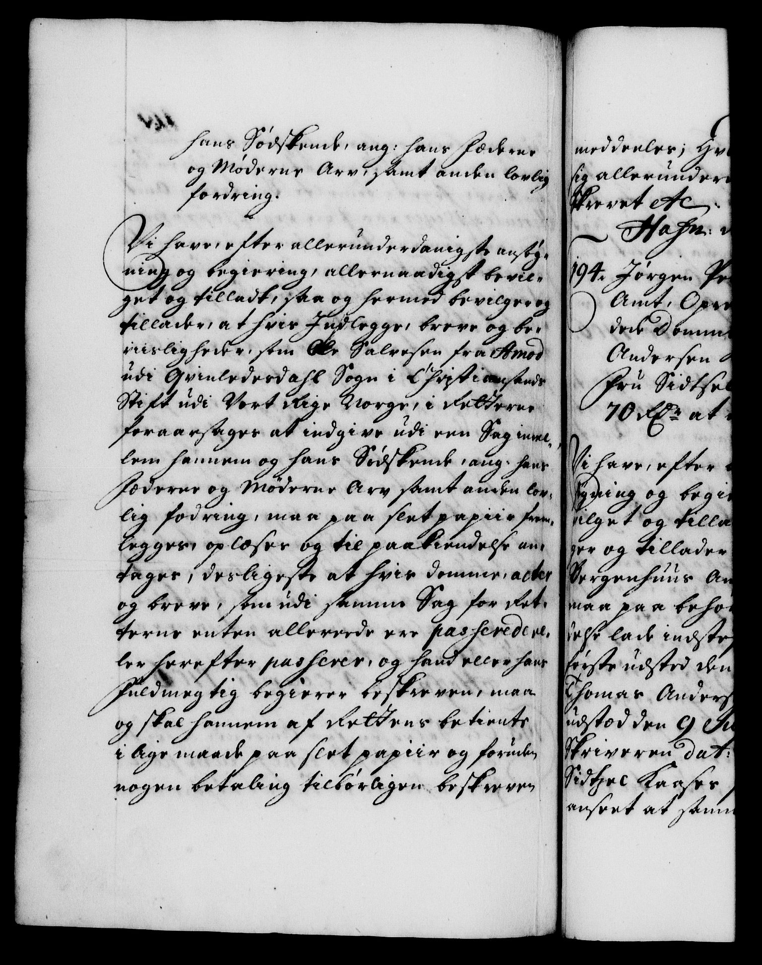 Danske Kanselli 1572-1799, AV/RA-EA-3023/F/Fc/Fca/Fcaa/L0019: Norske registre, 1704-1707, p. 417b