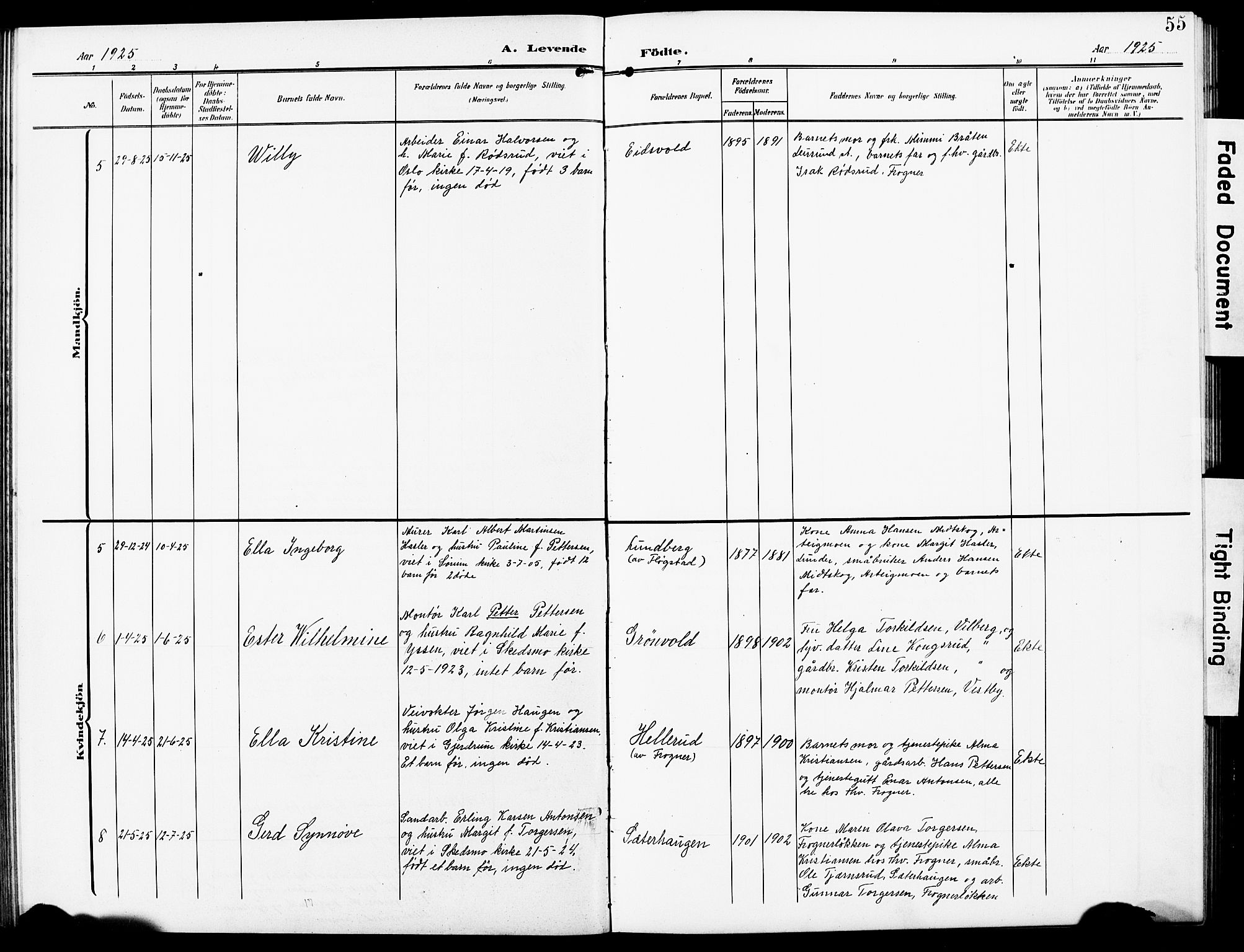 Sørum prestekontor Kirkebøker, AV/SAO-A-10303/G/Gb/L0001: Parish register (copy) no. II 1, 1907-1929, p. 55