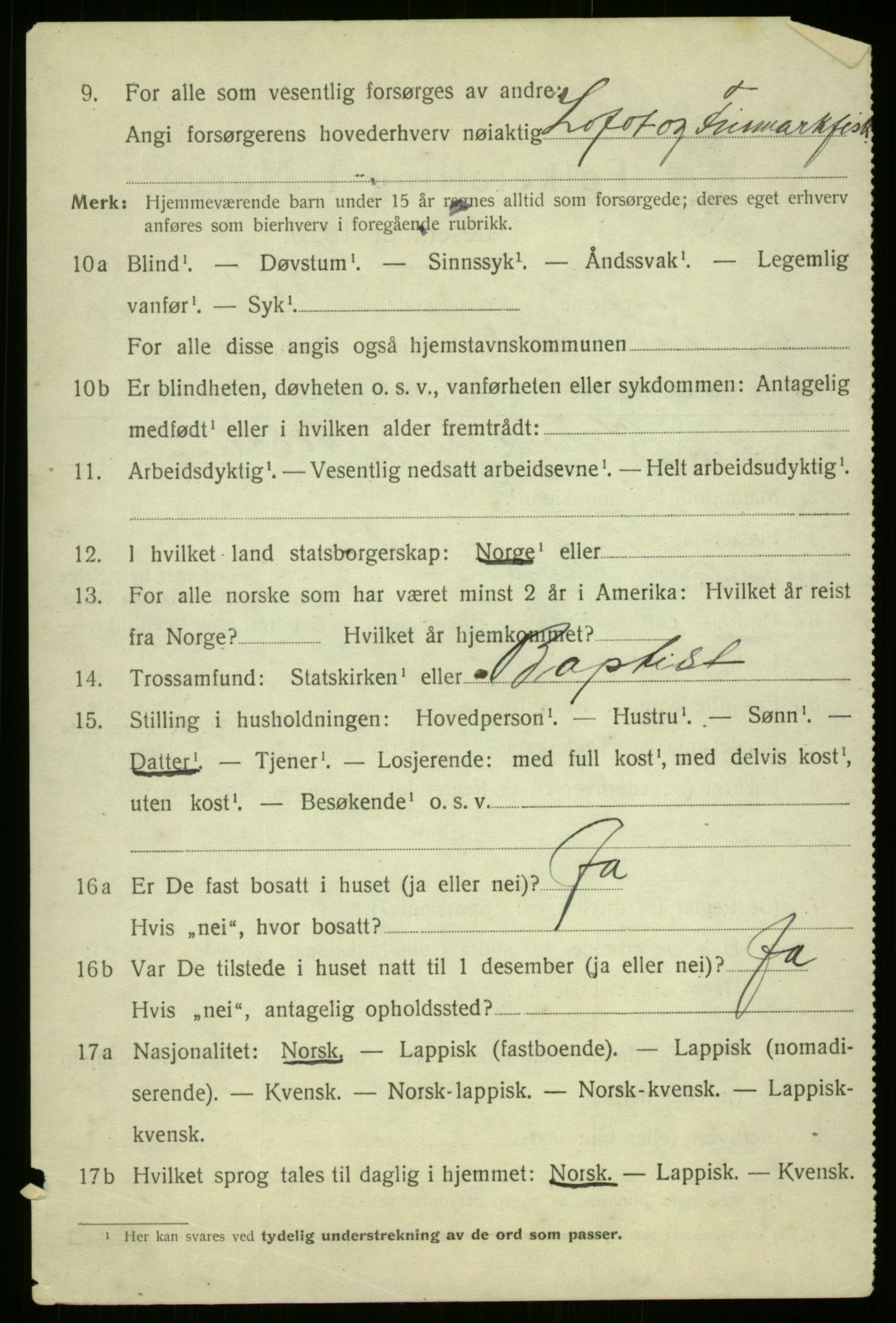 SATØ, 1920 census for Kvæfjord, 1920, p. 1418