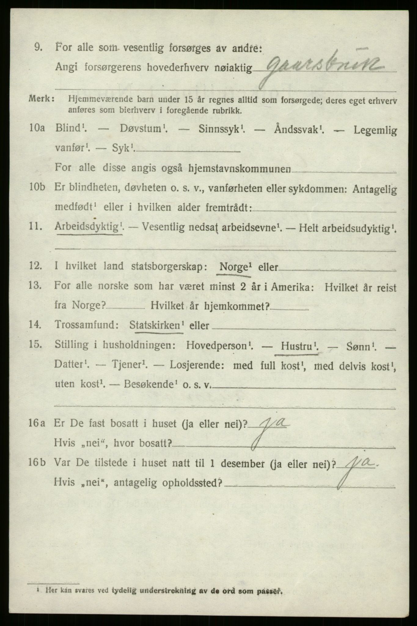 SAB, 1920 census for Gloppen, 1920, p. 4077