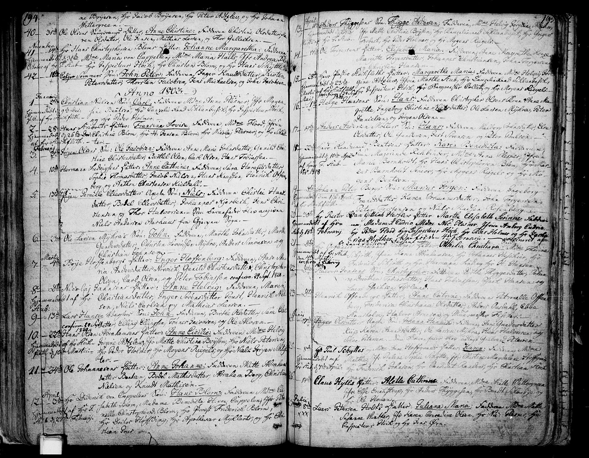 Skien kirkebøker, AV/SAKO-A-302/F/Fa/L0004: Parish register (official) no. 4, 1792-1814, p. 194-195