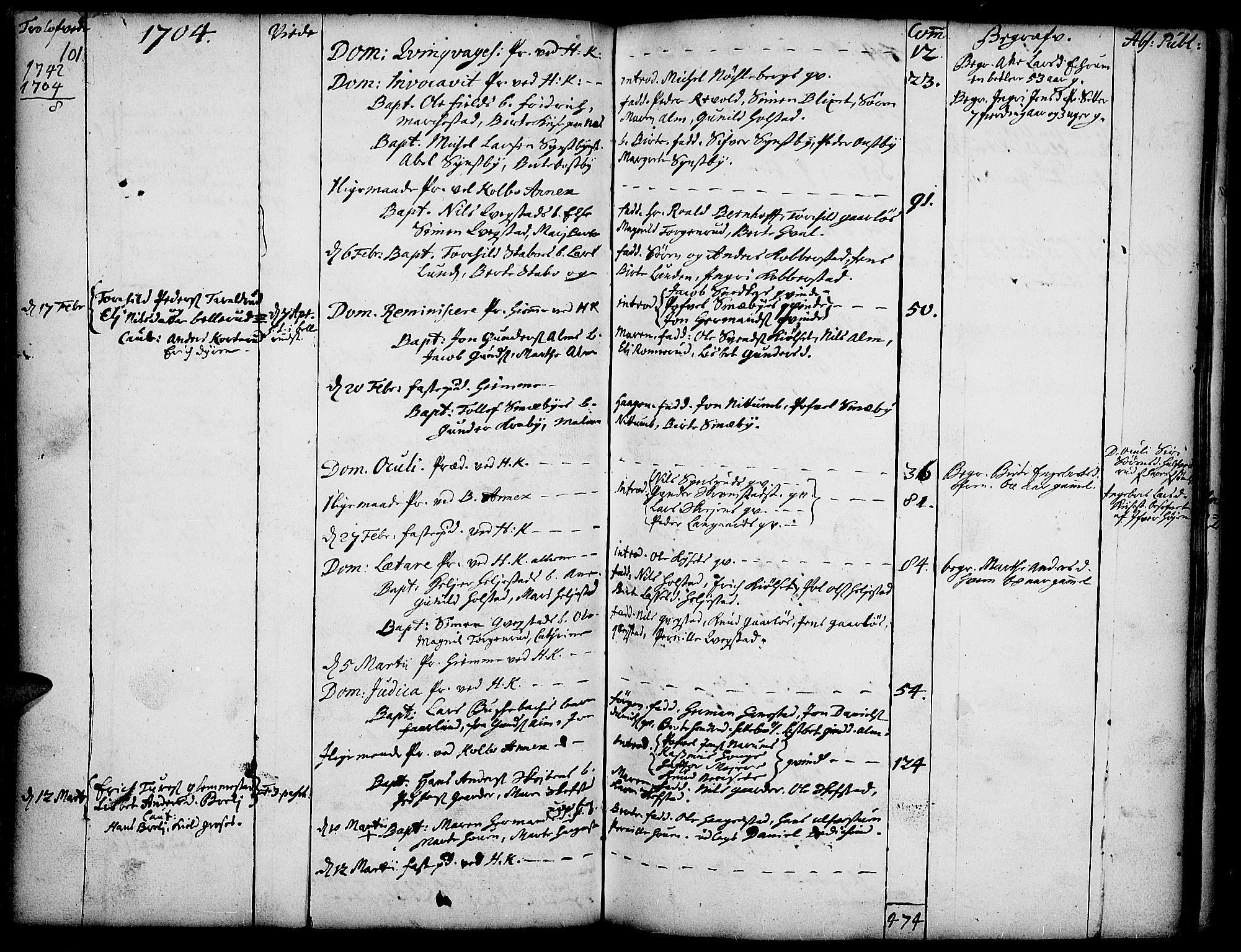 Toten prestekontor, SAH/PREST-102/H/Ha/Haa/L0001: Parish register (official) no. 1, 1695-1713, p. 101