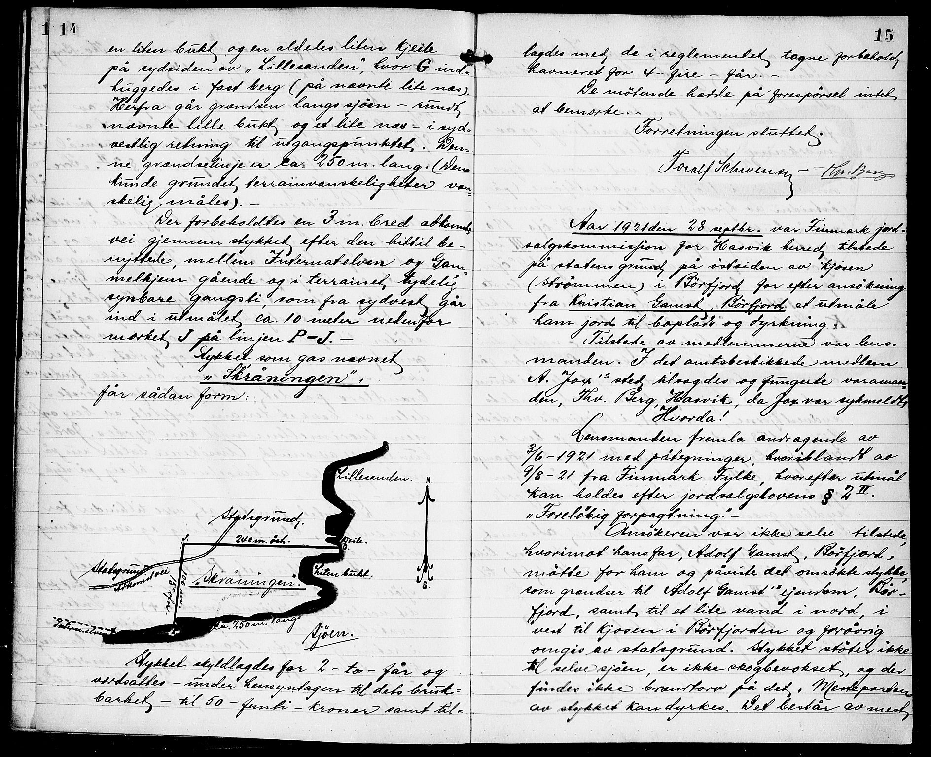 Lensmannen i Hasvik (hos Finnmarkseiendommen)*, FIEI/-, 1921-1927, p. 14-15