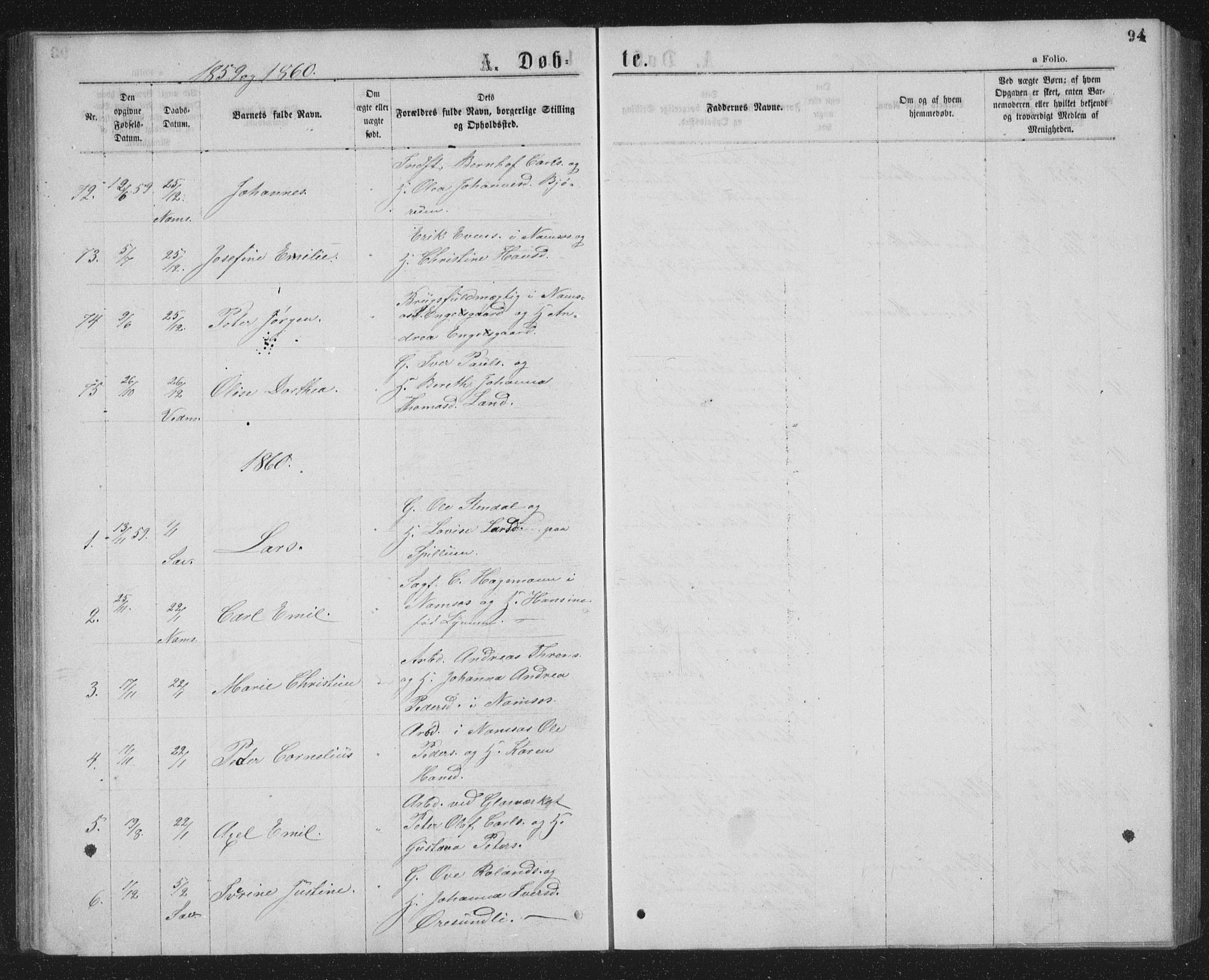 Ministerialprotokoller, klokkerbøker og fødselsregistre - Nord-Trøndelag, AV/SAT-A-1458/768/L0566: Parish register (official) no. 768A01, 1836-1865, p. 94