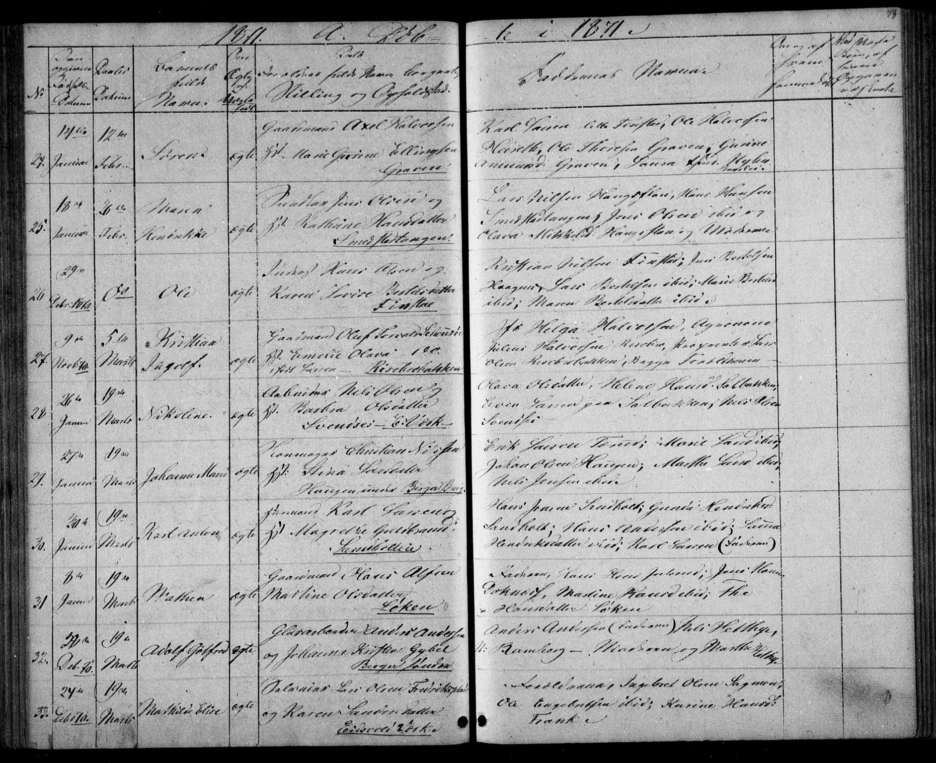 Eidsvoll prestekontor Kirkebøker, SAO/A-10888/G/Ga/L0002: Parish register (copy) no. I 2, 1866-1871, p. 73