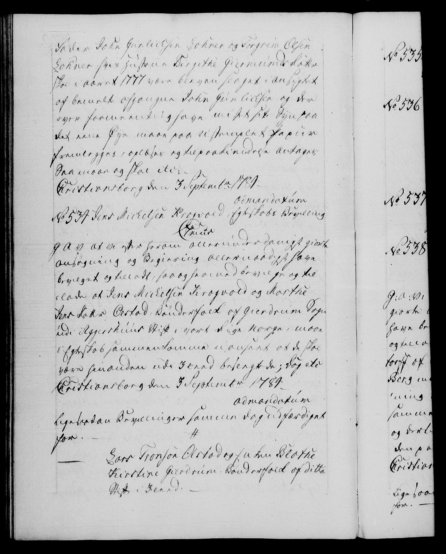 Danske Kanselli 1572-1799, AV/RA-EA-3023/F/Fc/Fca/Fcaa/L0050: Norske registre, 1784-1785, p. 320b