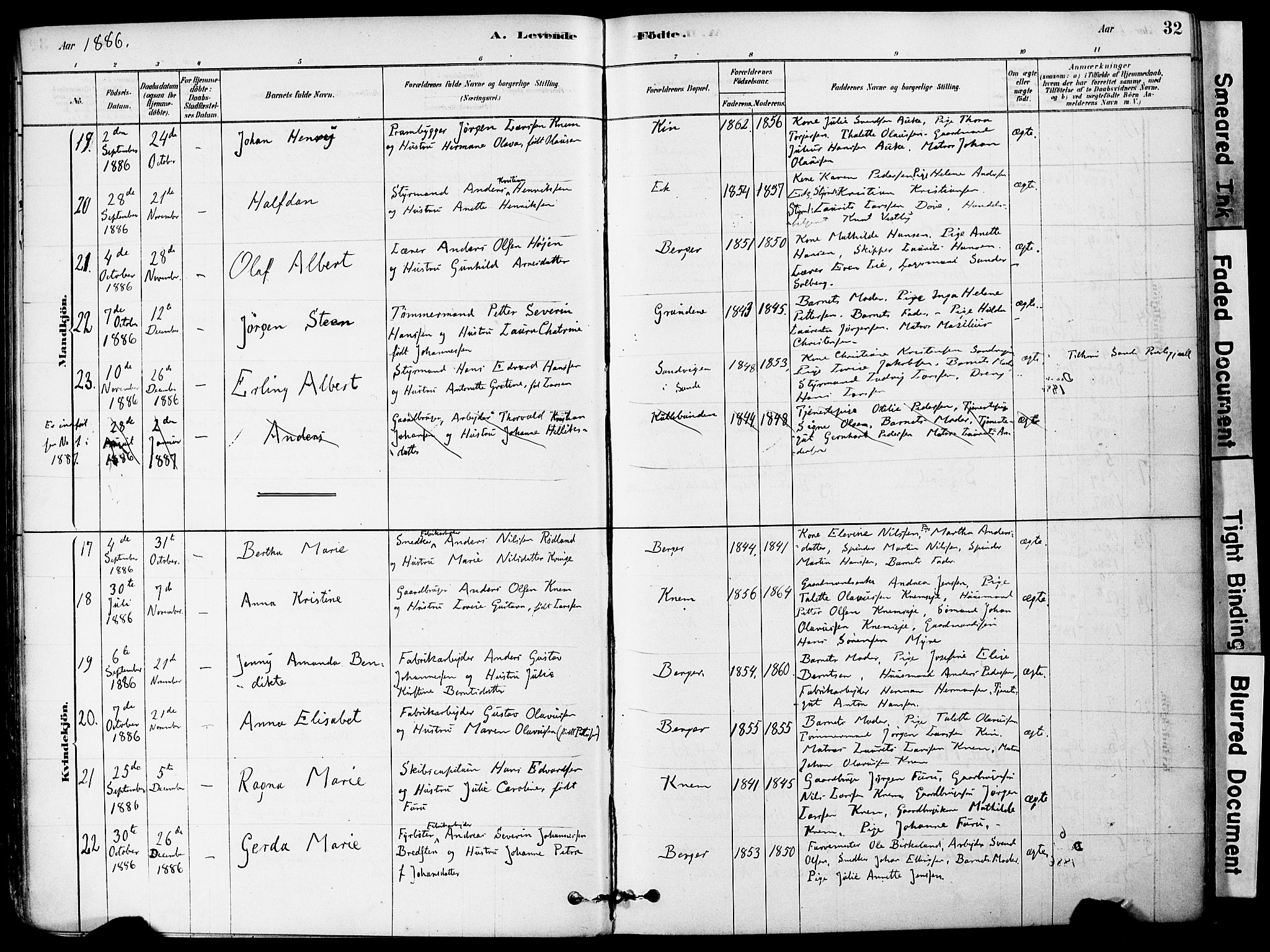 Strømm kirkebøker, SAKO/A-322/F/Fa/L0004: Parish register (official) no. I 4, 1878-1899, p. 32