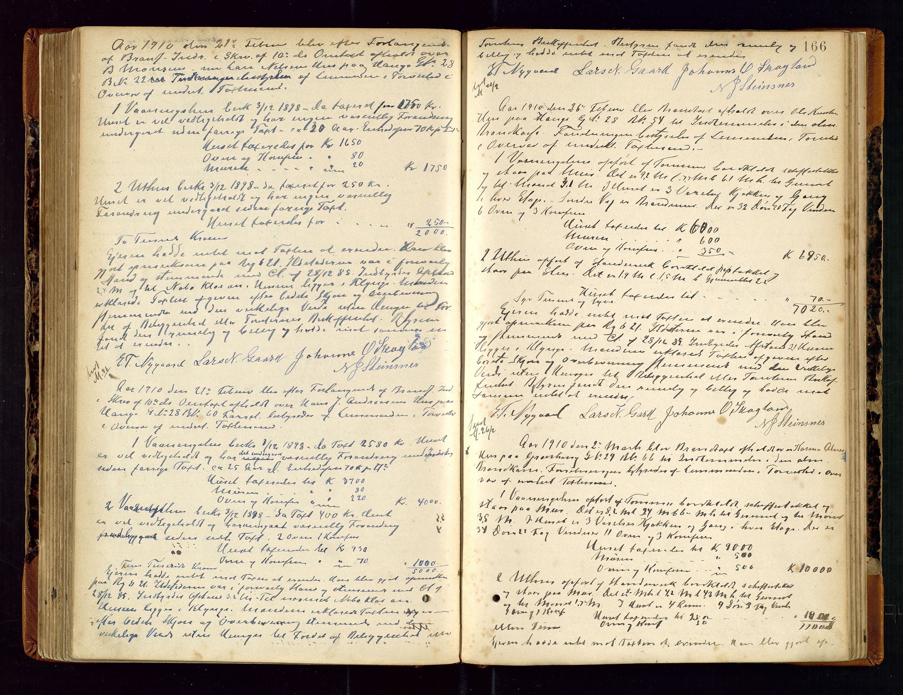 Torvestad lensmannskontor, SAST/A-100307/1/Goa/L0002: "Brandtaxationsprotokol for Torvestad Thinglag", 1883-1917, p. 165b-166a