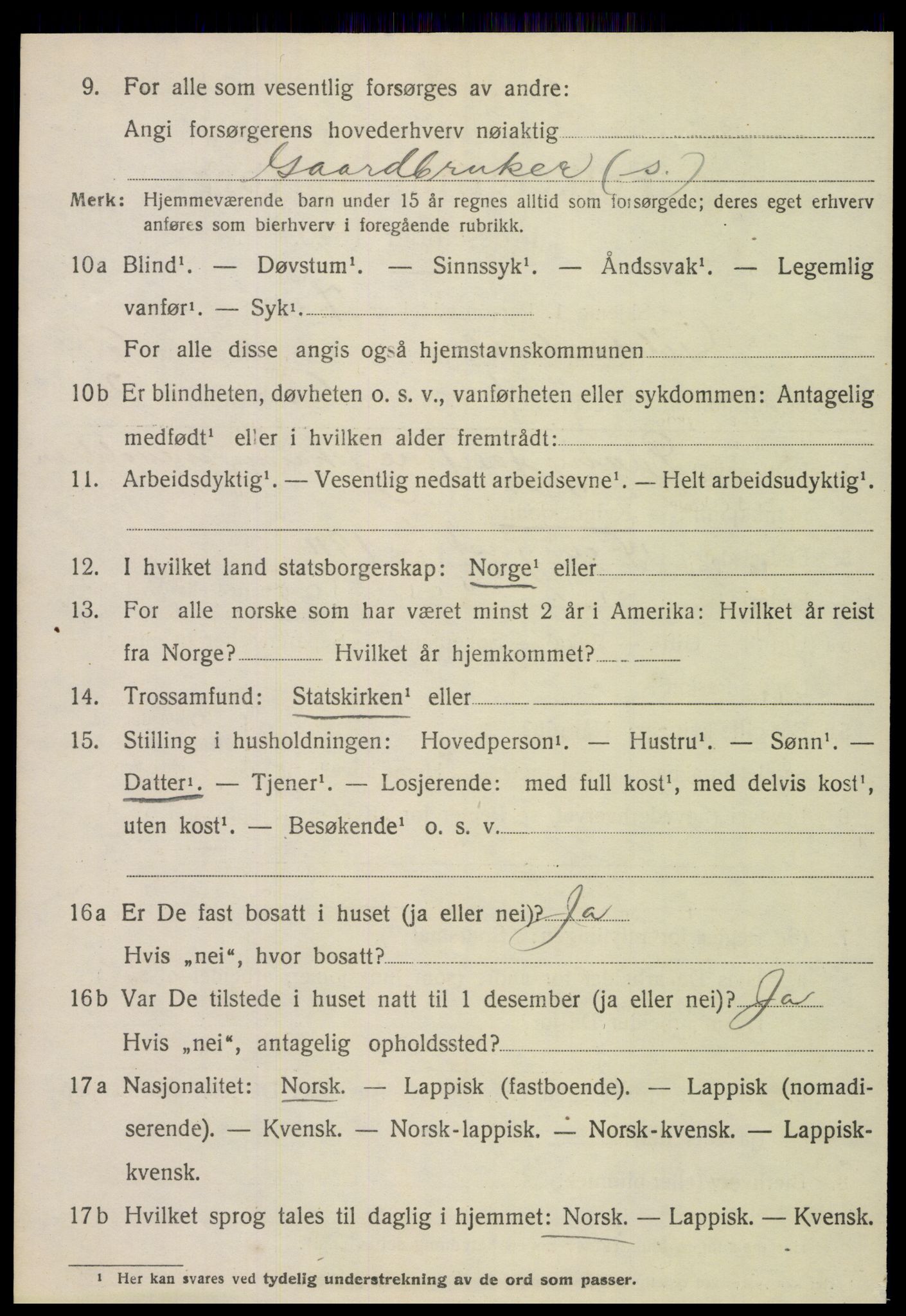 SAT, 1920 census for Gildeskål, 1920, p. 4999