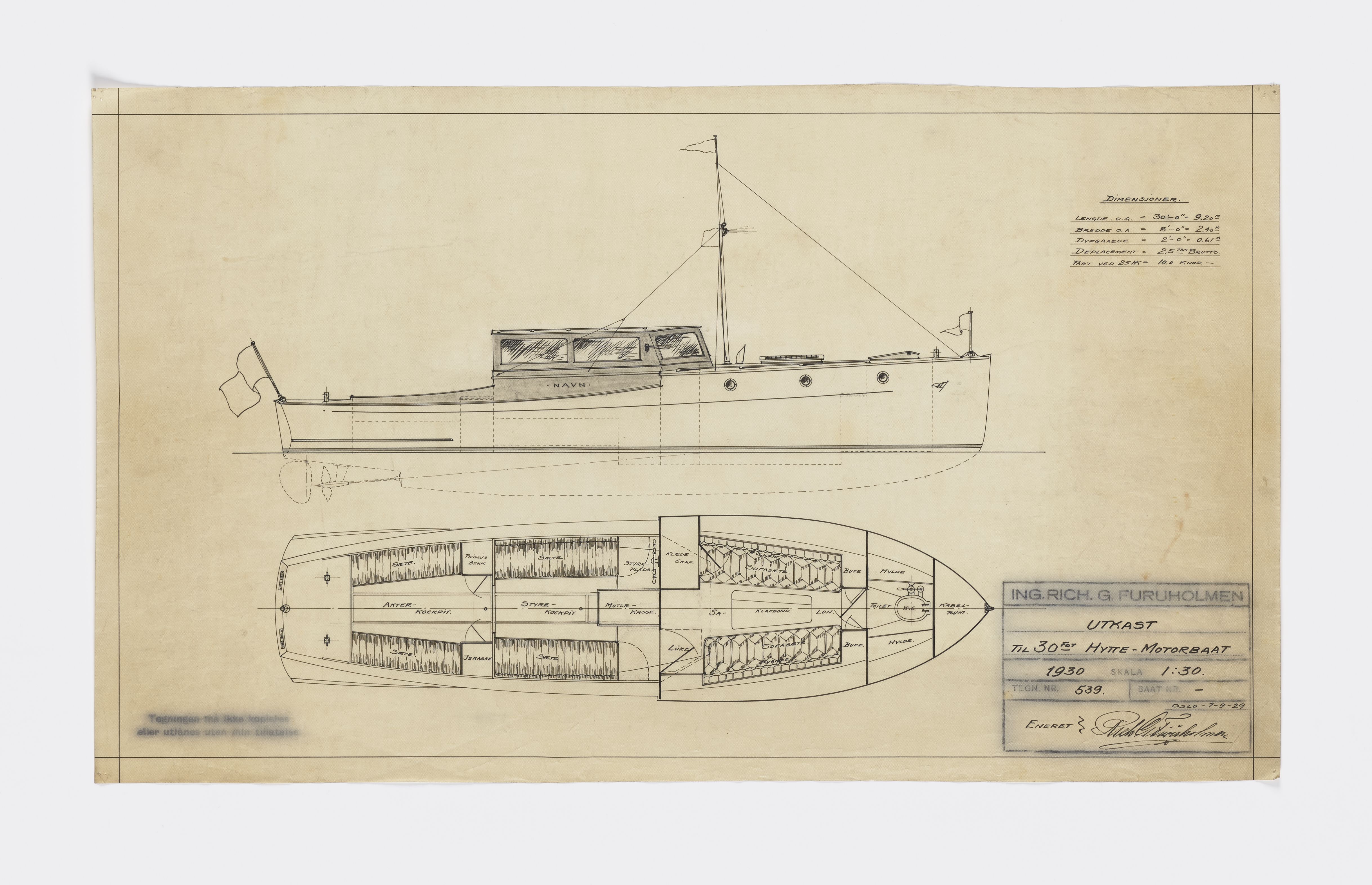 Furuholmen & Scheen, AFM/OM-1003/T/Ta/L0019/0001: Hyttebåt / Furuholmen, 1928-1952