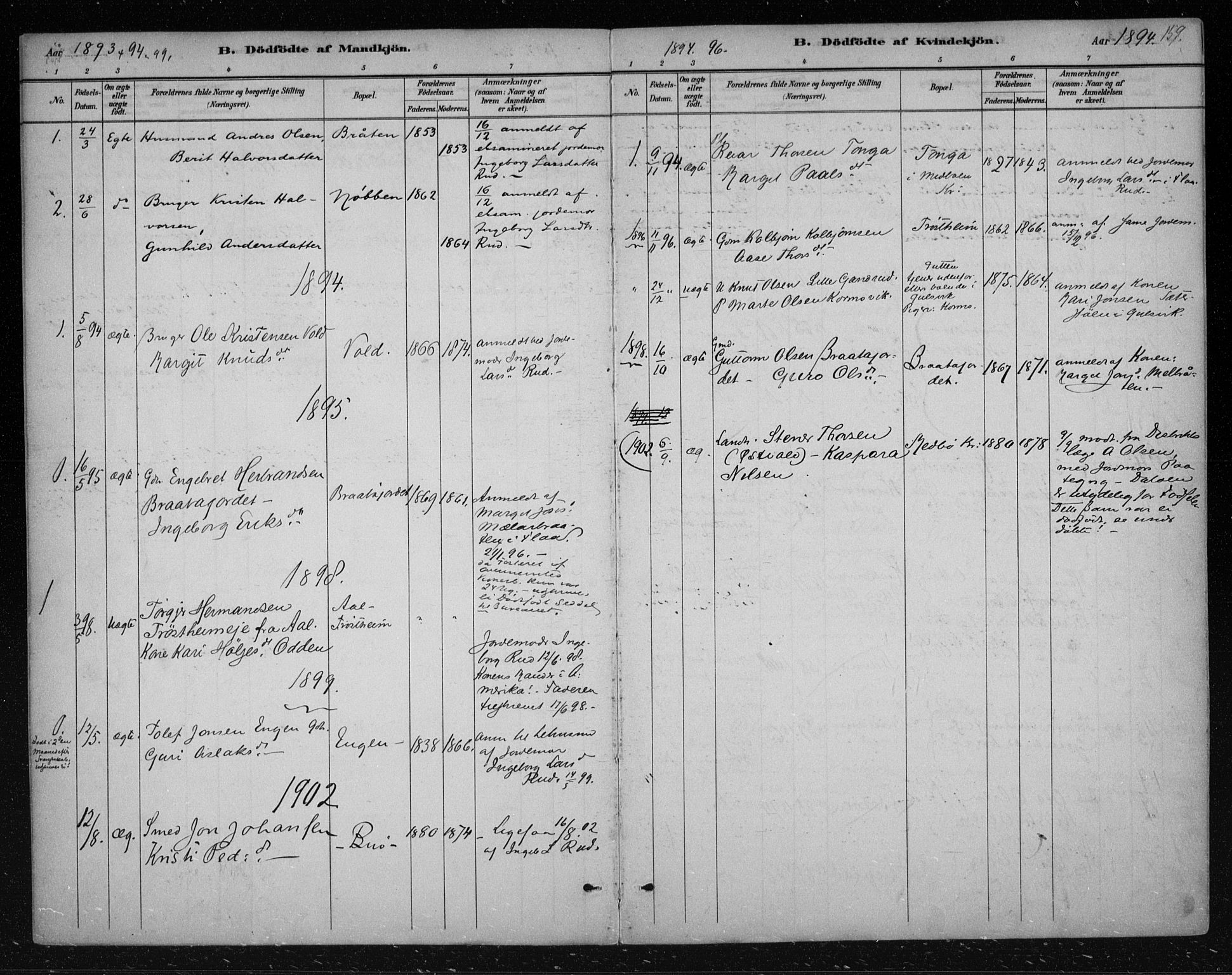 Nes kirkebøker, SAKO/A-236/F/Fa/L0012: Parish register (official) no. 12, 1881-1917, p. 159