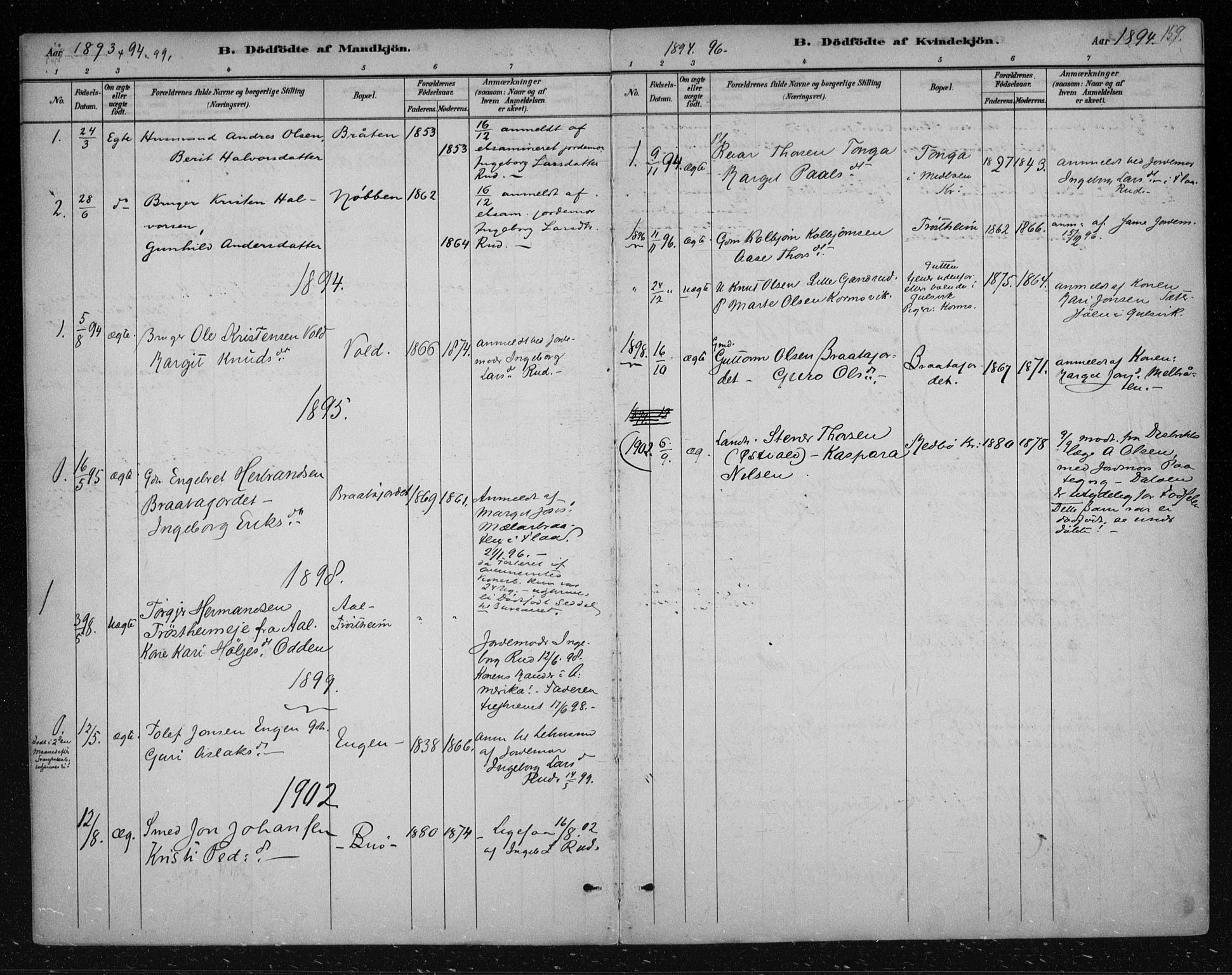 Nes kirkebøker, AV/SAKO-A-236/F/Fa/L0012: Parish register (official) no. 12, 1881-1917, p. 159