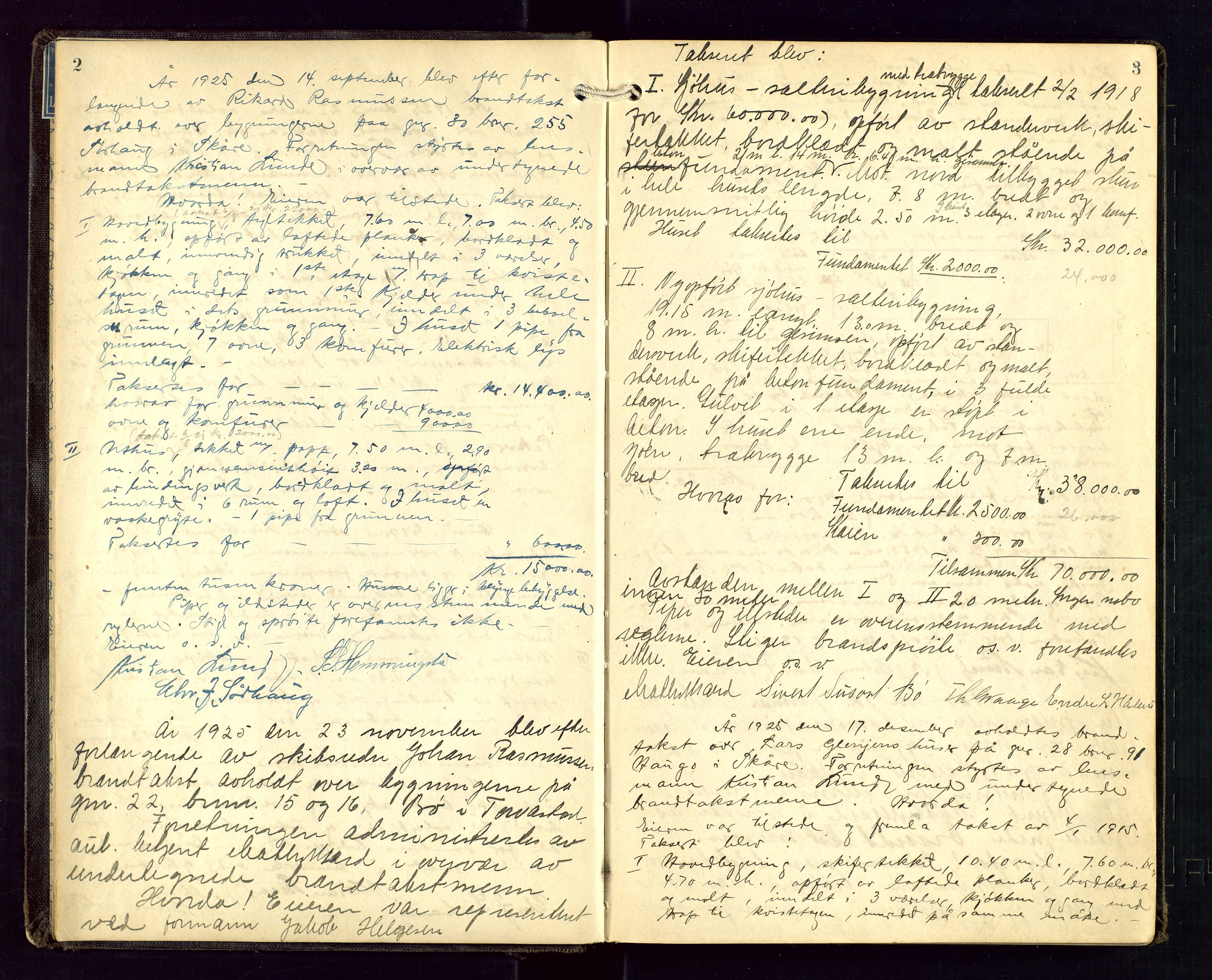 Torvestad lensmannskontor, AV/SAST-A-100307/1/Goa/L0004: "Brandtakstsprotokoll for lensmannen i Torvastad", 1925-1934, p. 2-3