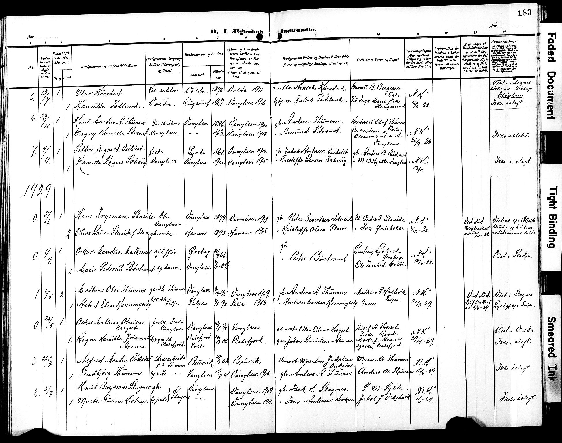 Ministerialprotokoller, klokkerbøker og fødselsregistre - Møre og Romsdal, SAT/A-1454/501/L0018: Parish register (copy) no. 501C04, 1902-1930, p. 183