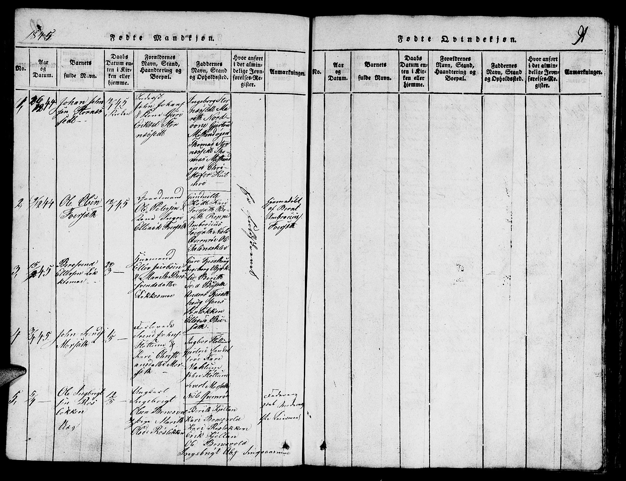 Ministerialprotokoller, klokkerbøker og fødselsregistre - Sør-Trøndelag, SAT/A-1456/688/L1026: Parish register (copy) no. 688C01, 1817-1860, p. 91
