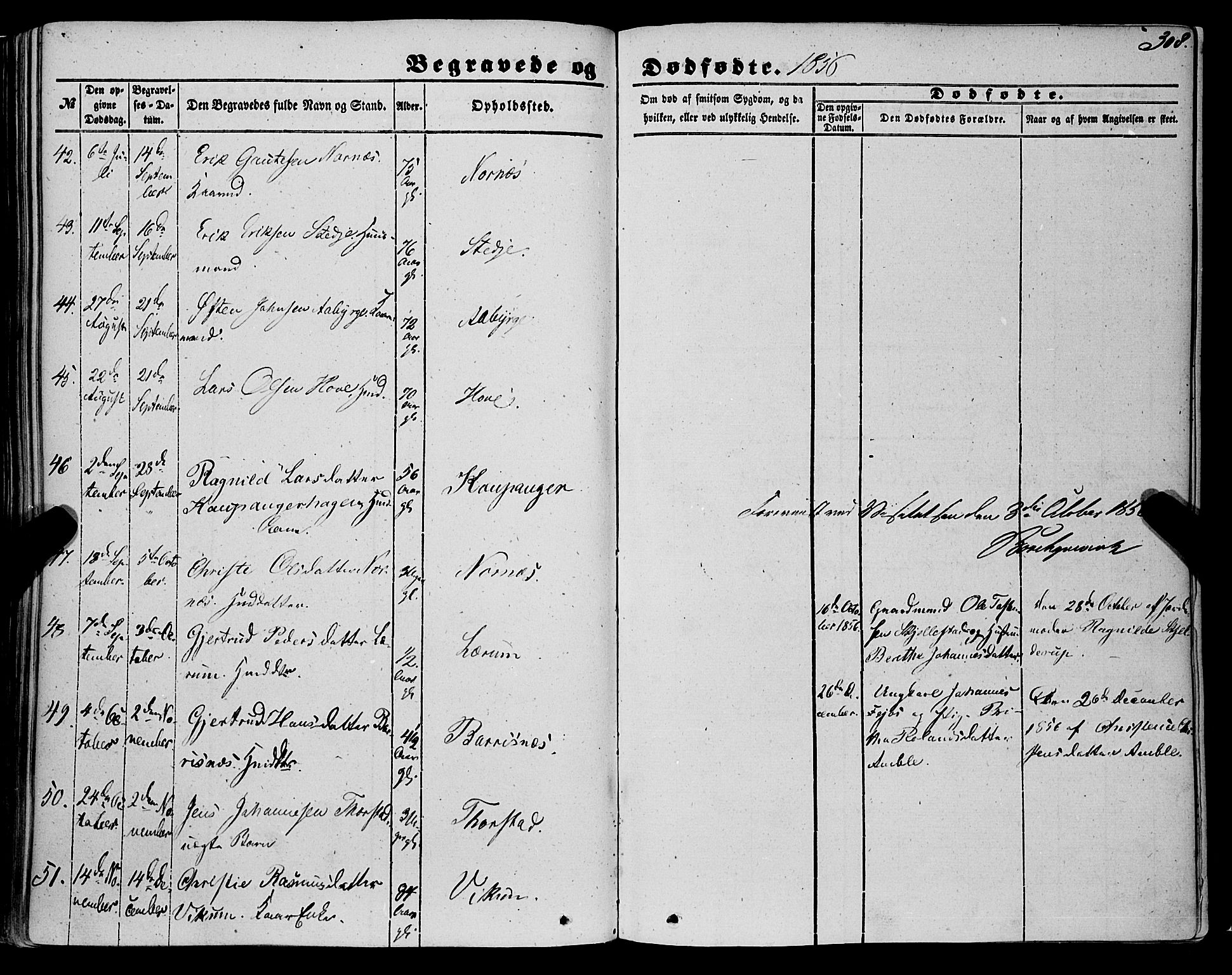 Sogndal sokneprestembete, AV/SAB-A-81301/H/Haa/Haaa/L0012II: Parish register (official) no. A 12II, 1847-1877, p. 308