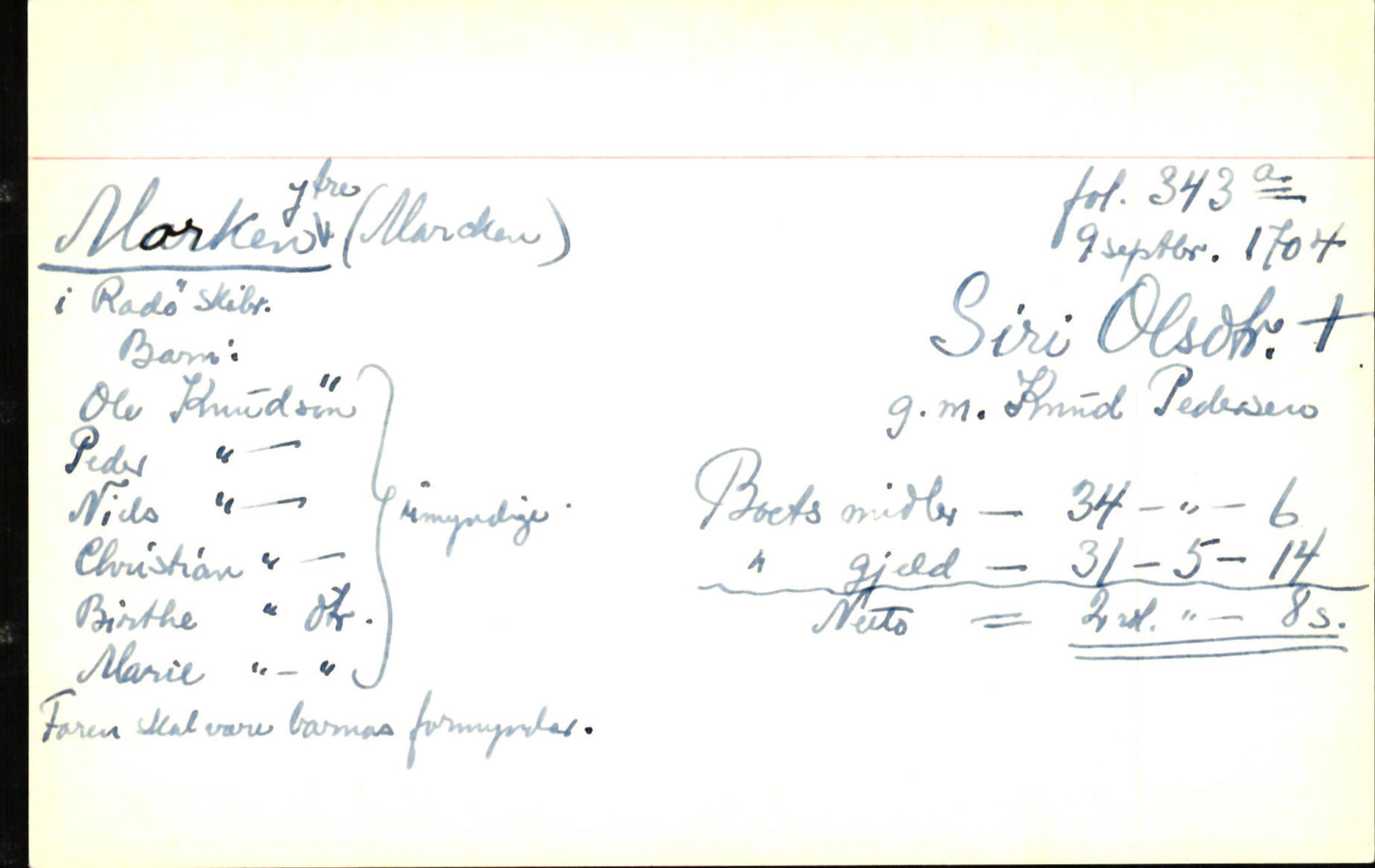 Skiftekort ved Statsarkivet i Bergen, SAB/SKIFTEKORT/001/L0001: Skifteprotokoll nr. 1-2 - test test, 1702-1716, p. 540