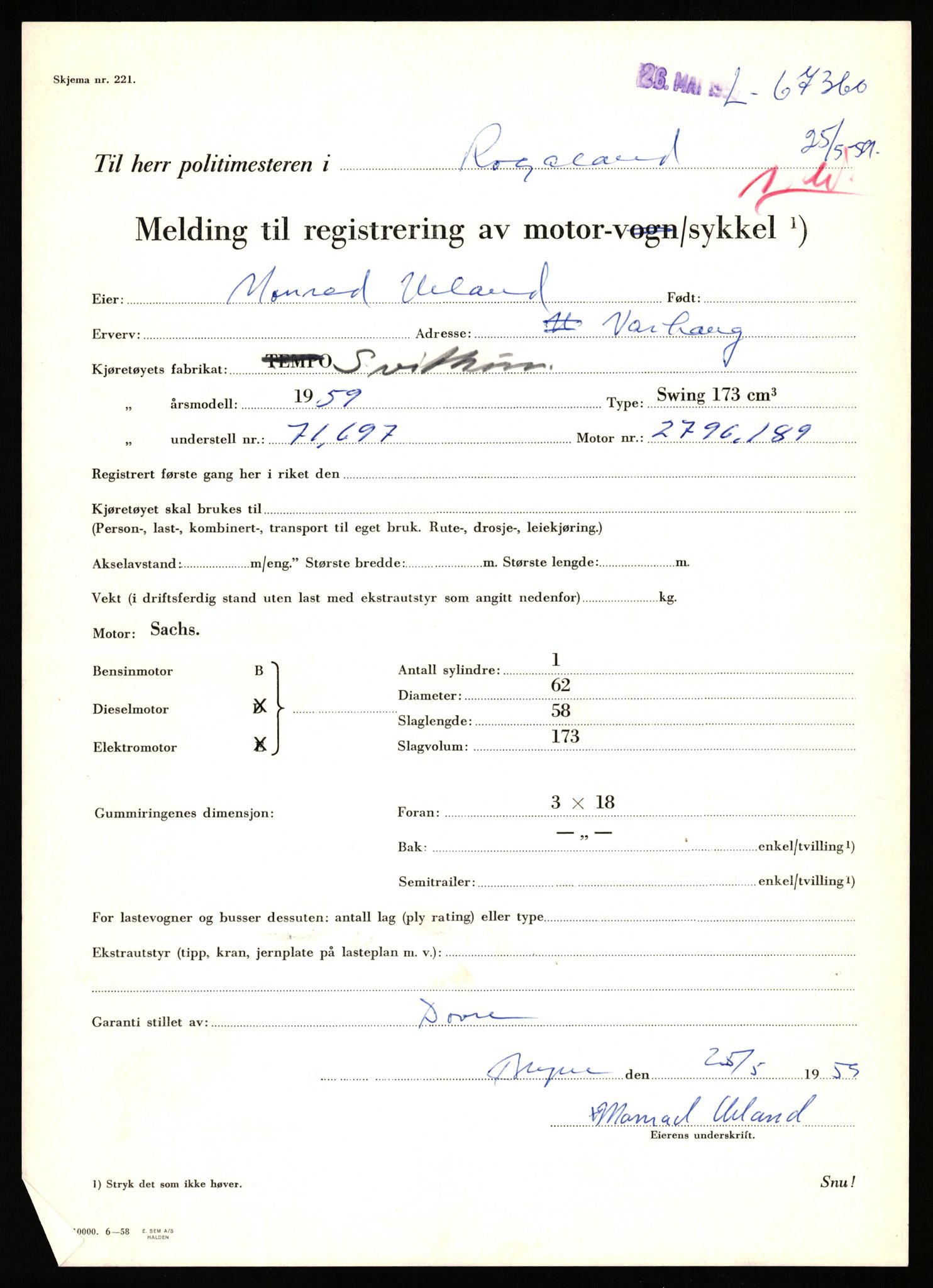 Stavanger trafikkstasjon, AV/SAST-A-101942/0/F/L0065: L-65400 - L-67649, 1930-1971, p. 1211