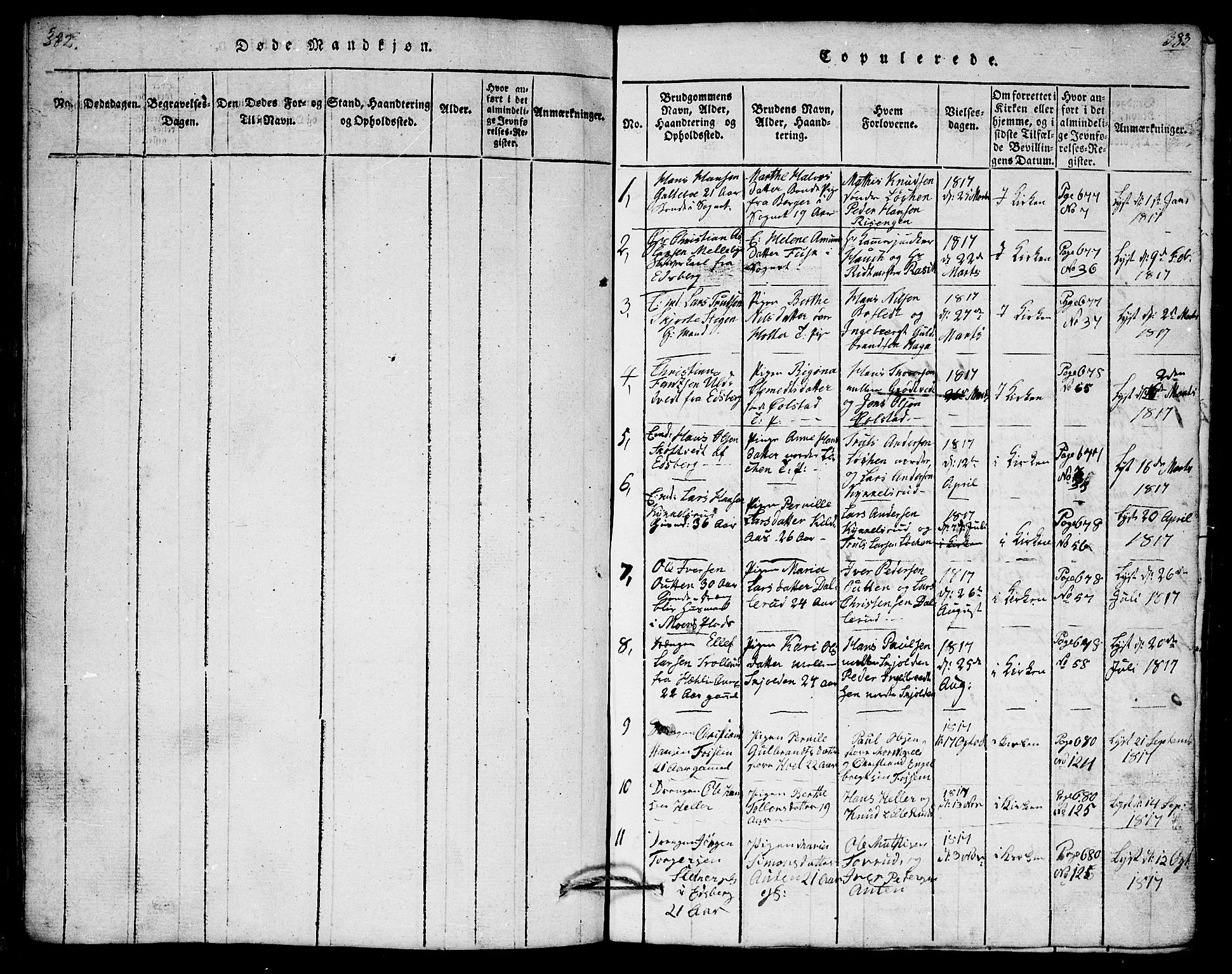 Askim prestekontor Kirkebøker, AV/SAO-A-10900/G/Ga/L0001: Parish register (copy) no. 1, 1817-1846, p. 383