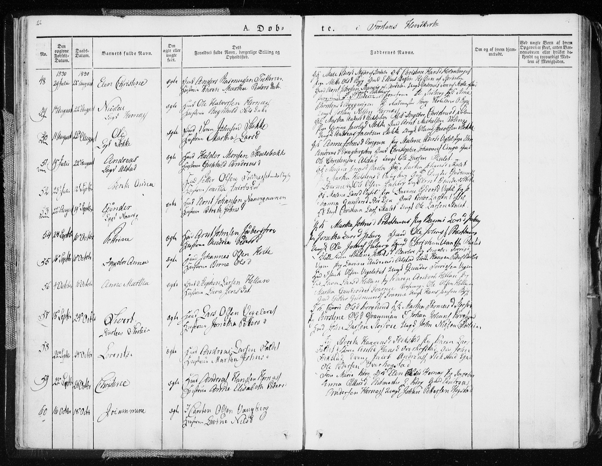 Ministerialprotokoller, klokkerbøker og fødselsregistre - Nord-Trøndelag, SAT/A-1458/713/L0114: Parish register (official) no. 713A05, 1827-1839, p. 22