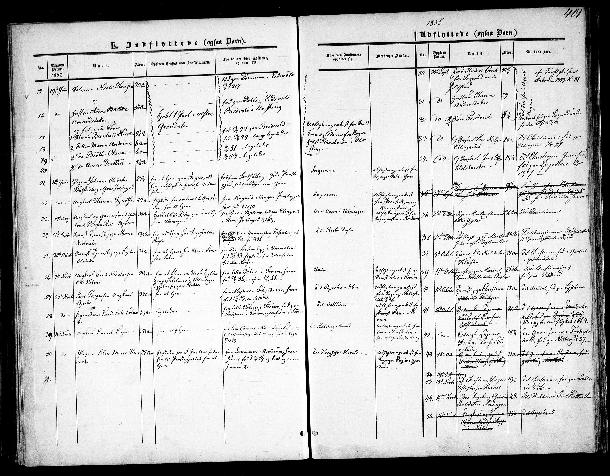Ullensaker prestekontor Kirkebøker, SAO/A-10236a/F/Fa/L0015.b: Parish register (official) no. I 15B, 1851-1862, p. 401