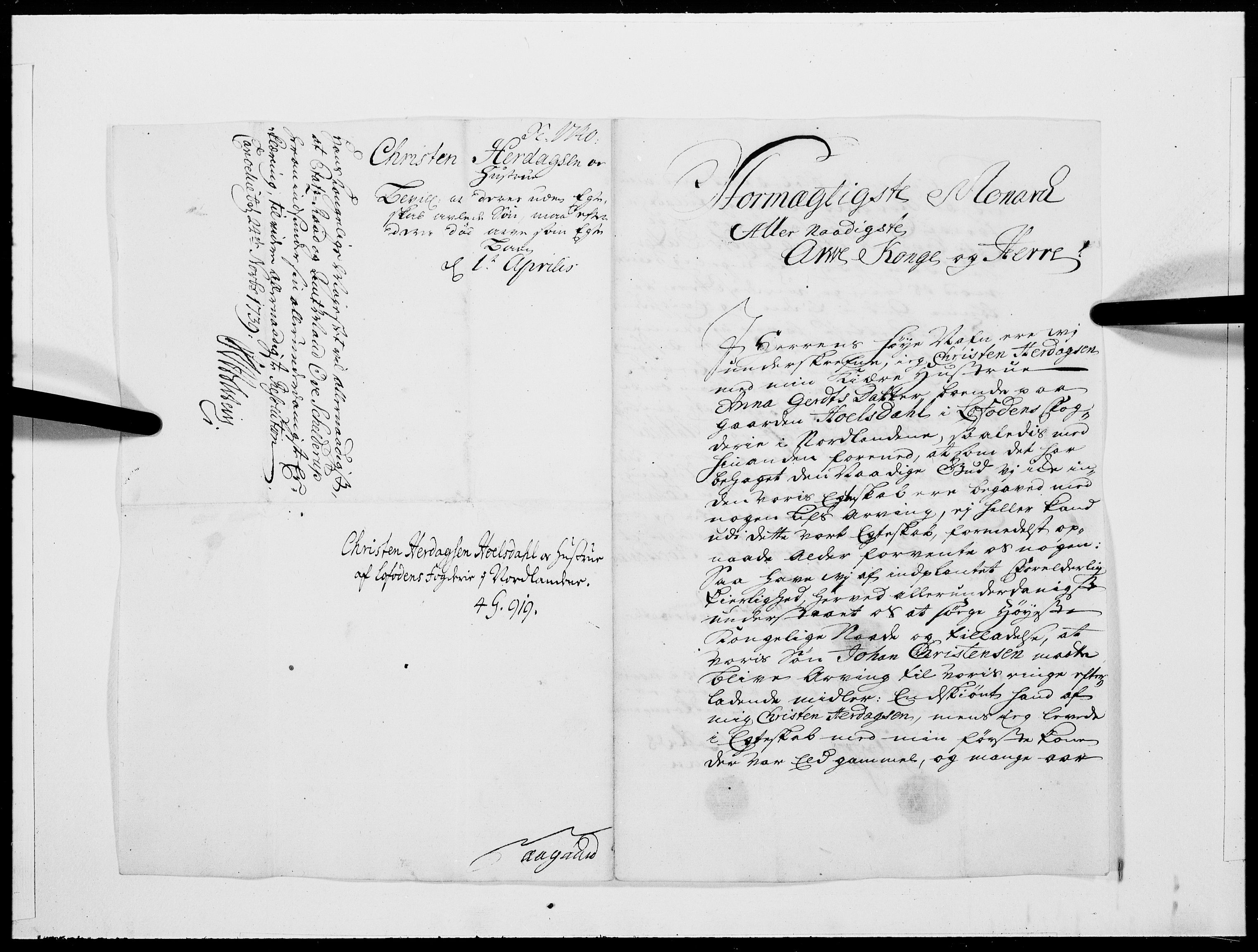 Danske Kanselli 1572-1799, RA/EA-3023/F/Fc/Fcc/Fcca/L0131: Norske innlegg 1572-1799, 1740, p. 170