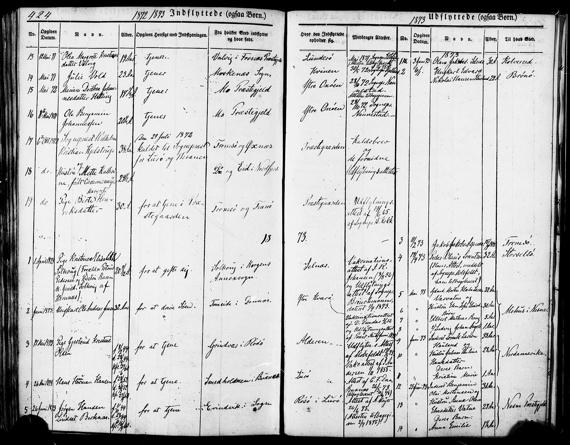 Ministerialprotokoller, klokkerbøker og fødselsregistre - Nordland, SAT/A-1459/839/L0567: Parish register (official) no. 839A04, 1863-1879, p. 424