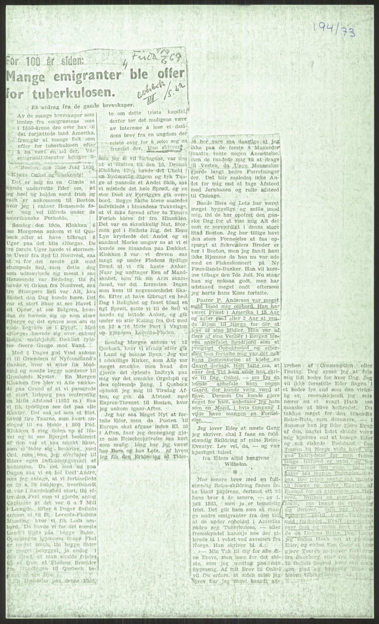 Samlinger til kildeutgivelse, Amerikabrevene, AV/RA-EA-4057/F/L0033: Innlån fra Sogn og Fjordane. Innlån fra Møre og Romsdal, 1838-1914, p. 71