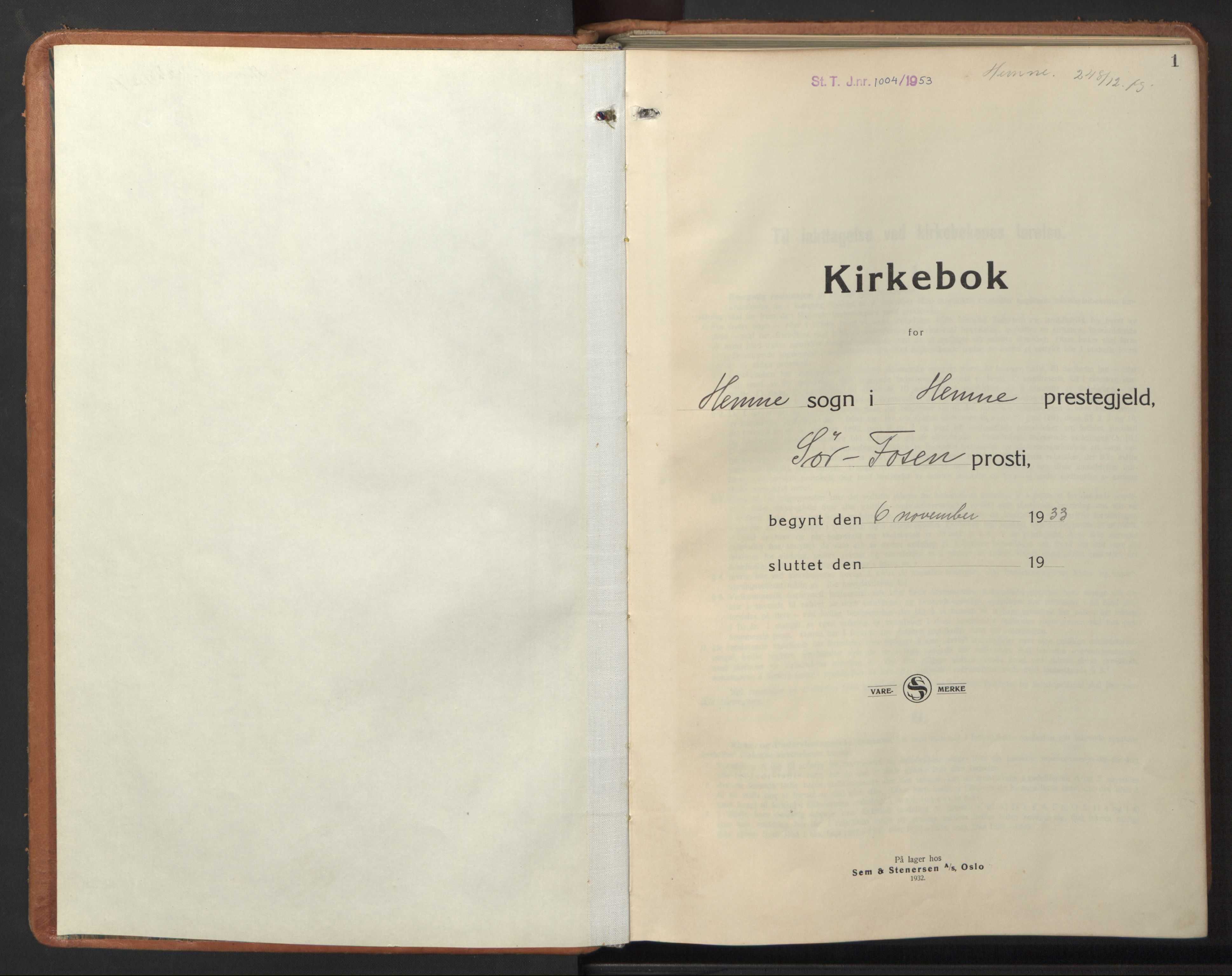 Ministerialprotokoller, klokkerbøker og fødselsregistre - Sør-Trøndelag, SAT/A-1456/630/L0508: Parish register (copy) no. 630C06, 1933-1950