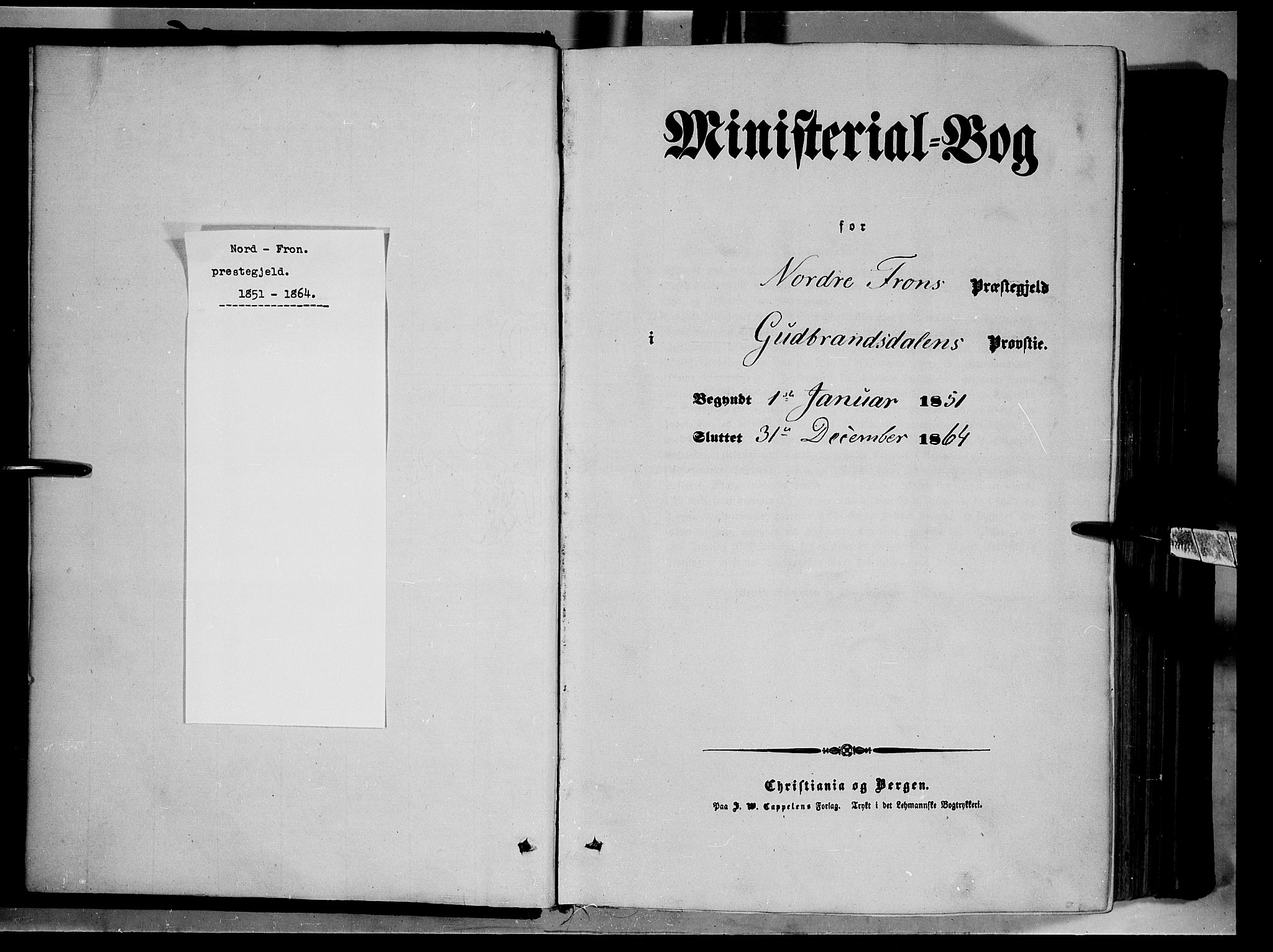 Nord-Fron prestekontor, SAH/PREST-080/H/Ha/Haa/L0001: Parish register (official) no. 1, 1851-1864