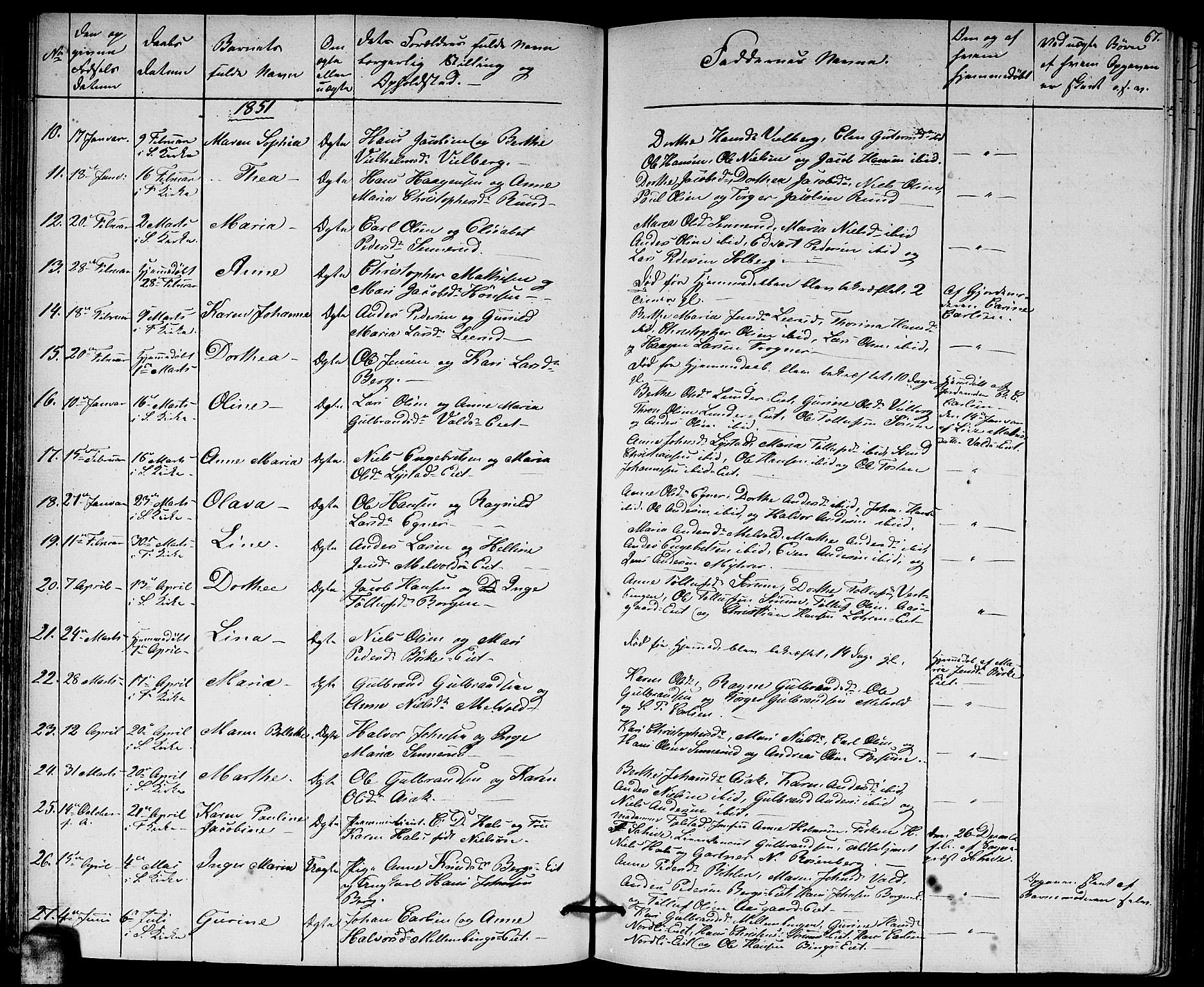 Sørum prestekontor Kirkebøker, AV/SAO-A-10303/G/Ga/L0003: Parish register (copy) no. I 3, 1846-1863, p. 67