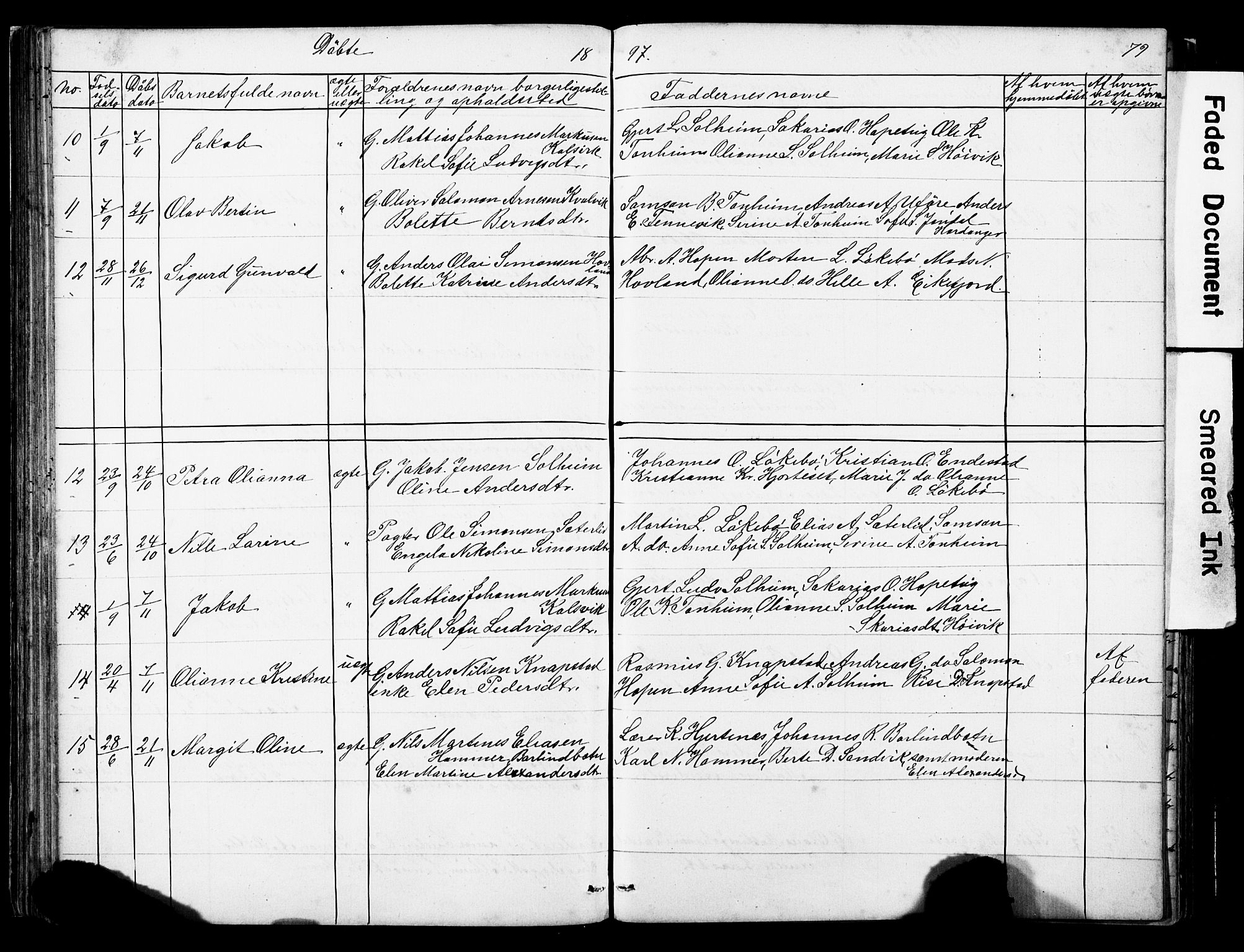 Kinn sokneprestembete, SAB/A-80801/H/Hab/Habe/L0001: Parish register (copy) no. E 1, 1864-1899, p. 79