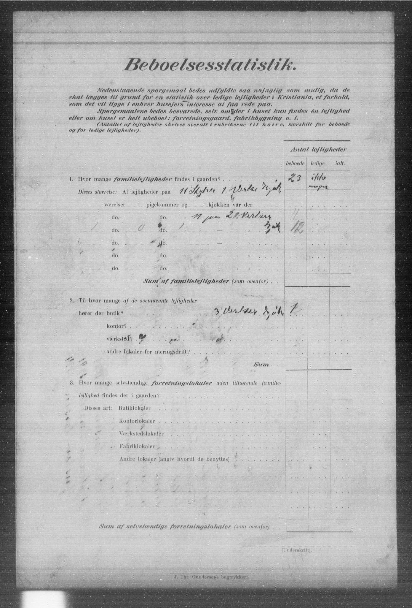 OBA, Municipal Census 1903 for Kristiania, 1903, p. 1691