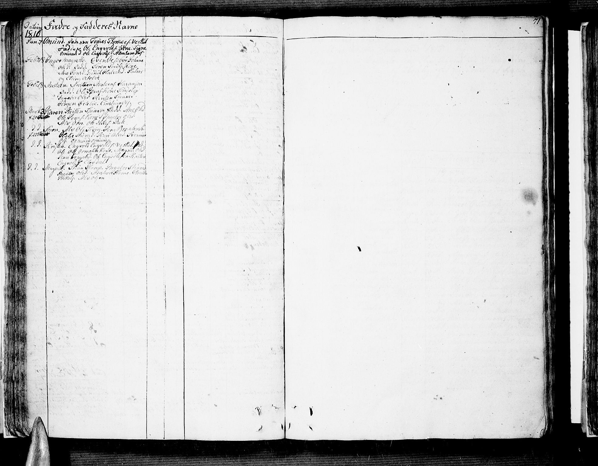 Søndeled sokneprestkontor, SAK/1111-0038/F/Fb/L0001: Parish register (copy) no. B 1, 1746-1816, p. 71