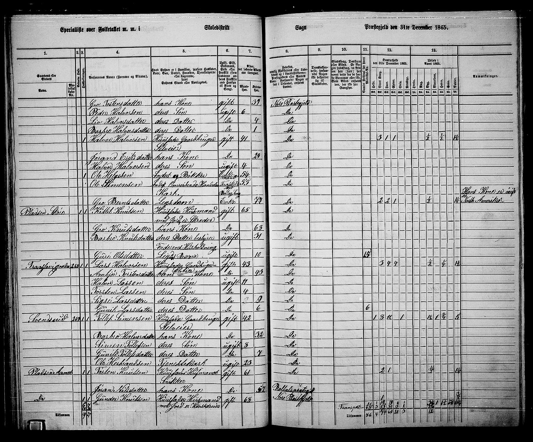 RA, 1865 census for Nore, 1865, p. 32