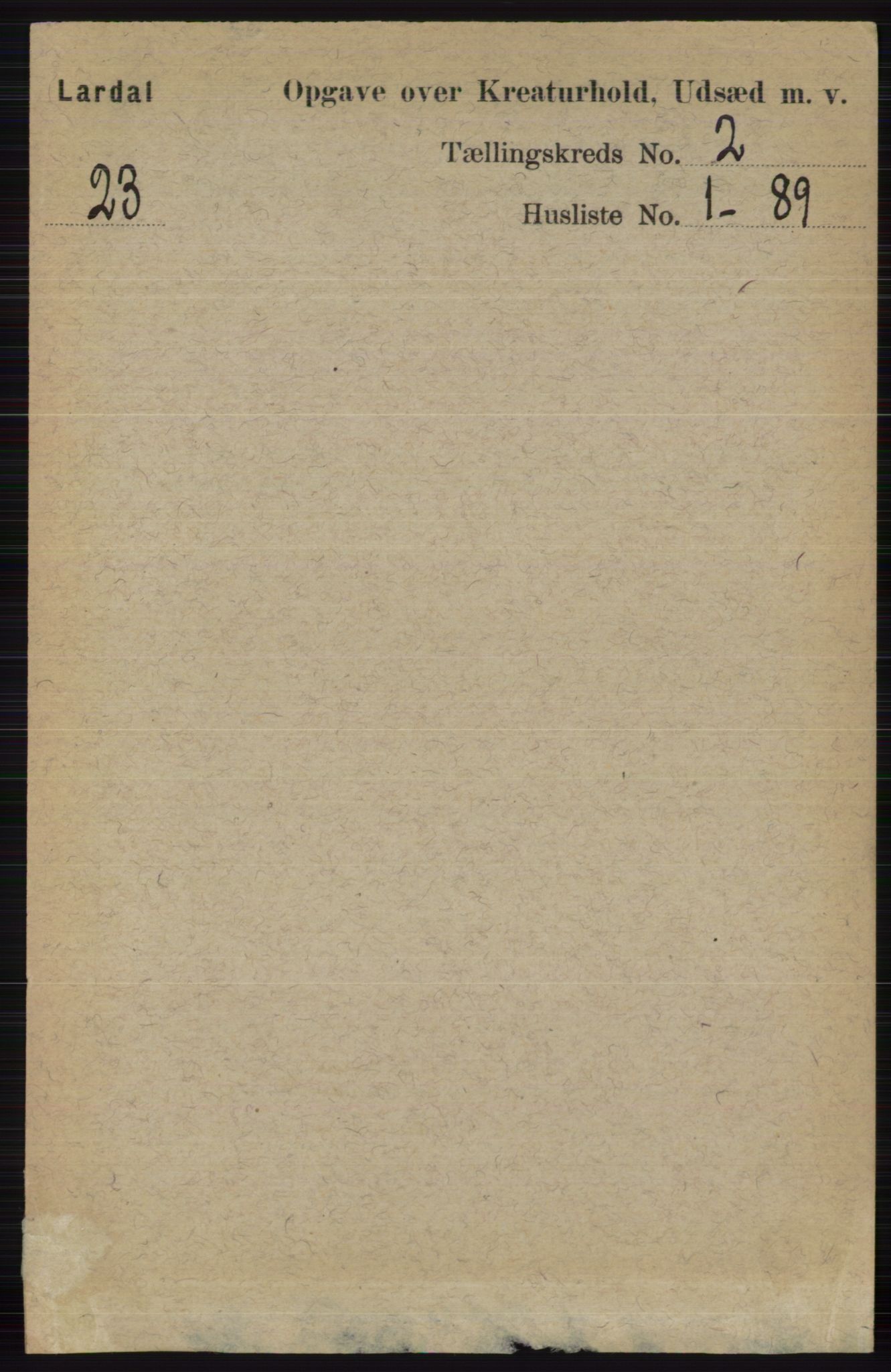 RA, 1891 census for 0728 Lardal, 1891, p. 3419