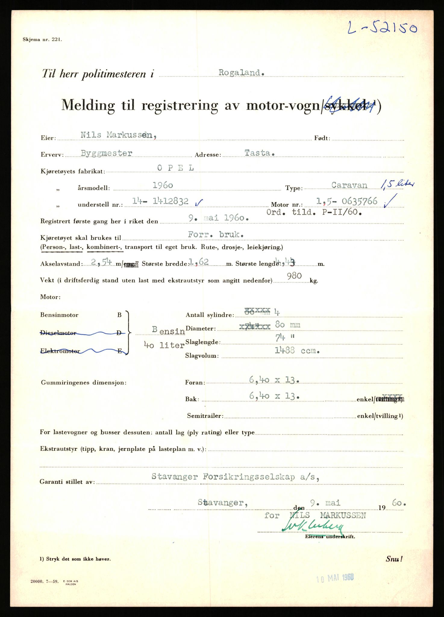 Stavanger trafikkstasjon, AV/SAST-A-101942/0/F/L0052: L-52100 - L-52899, 1930-1971, p. 135