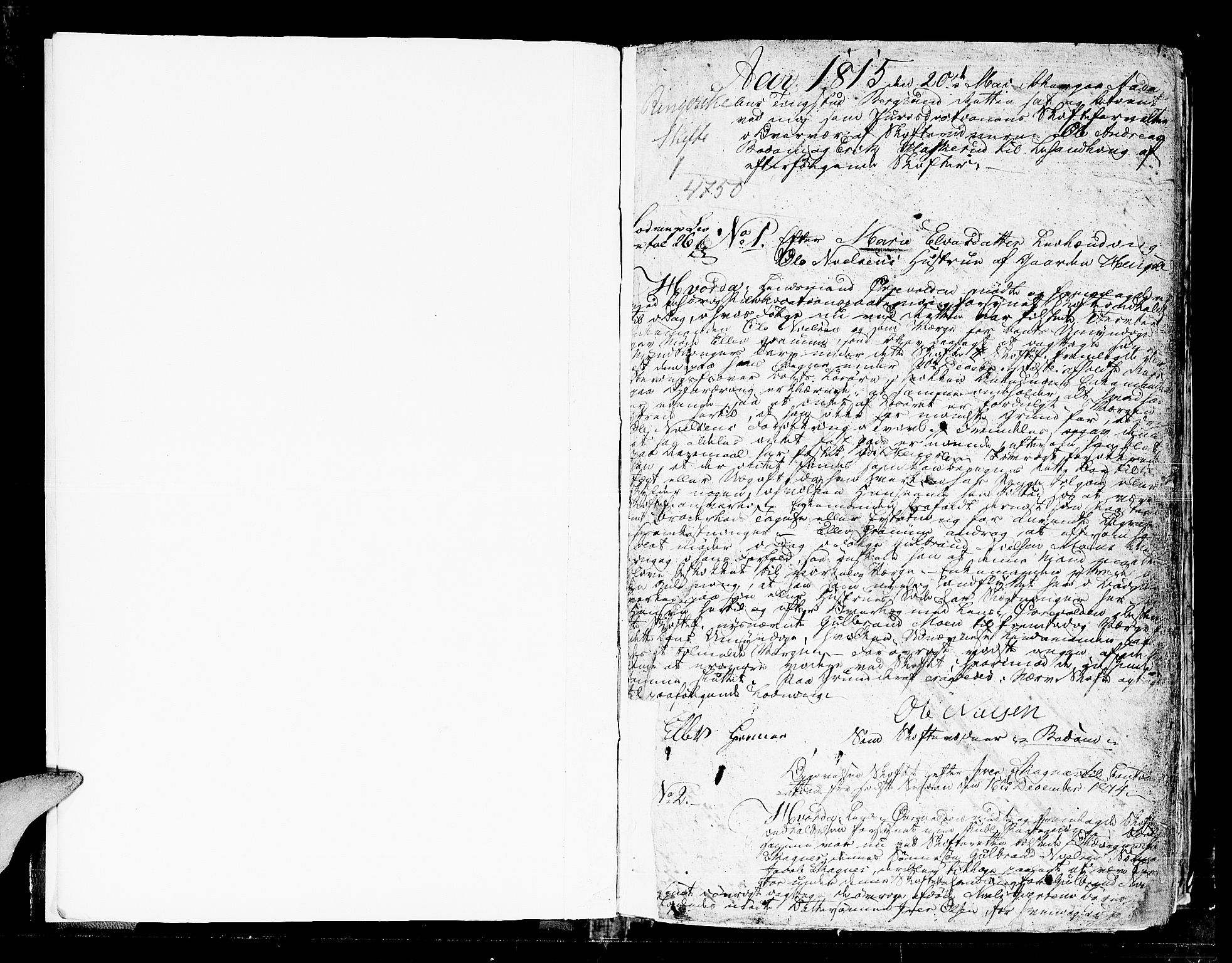 Ringerike og Hallingdal sorenskriveri, AV/SAKO-A-81/H/Ha/L0025a: Skifteprotokoll, 1815-1822, p. 0b-1a