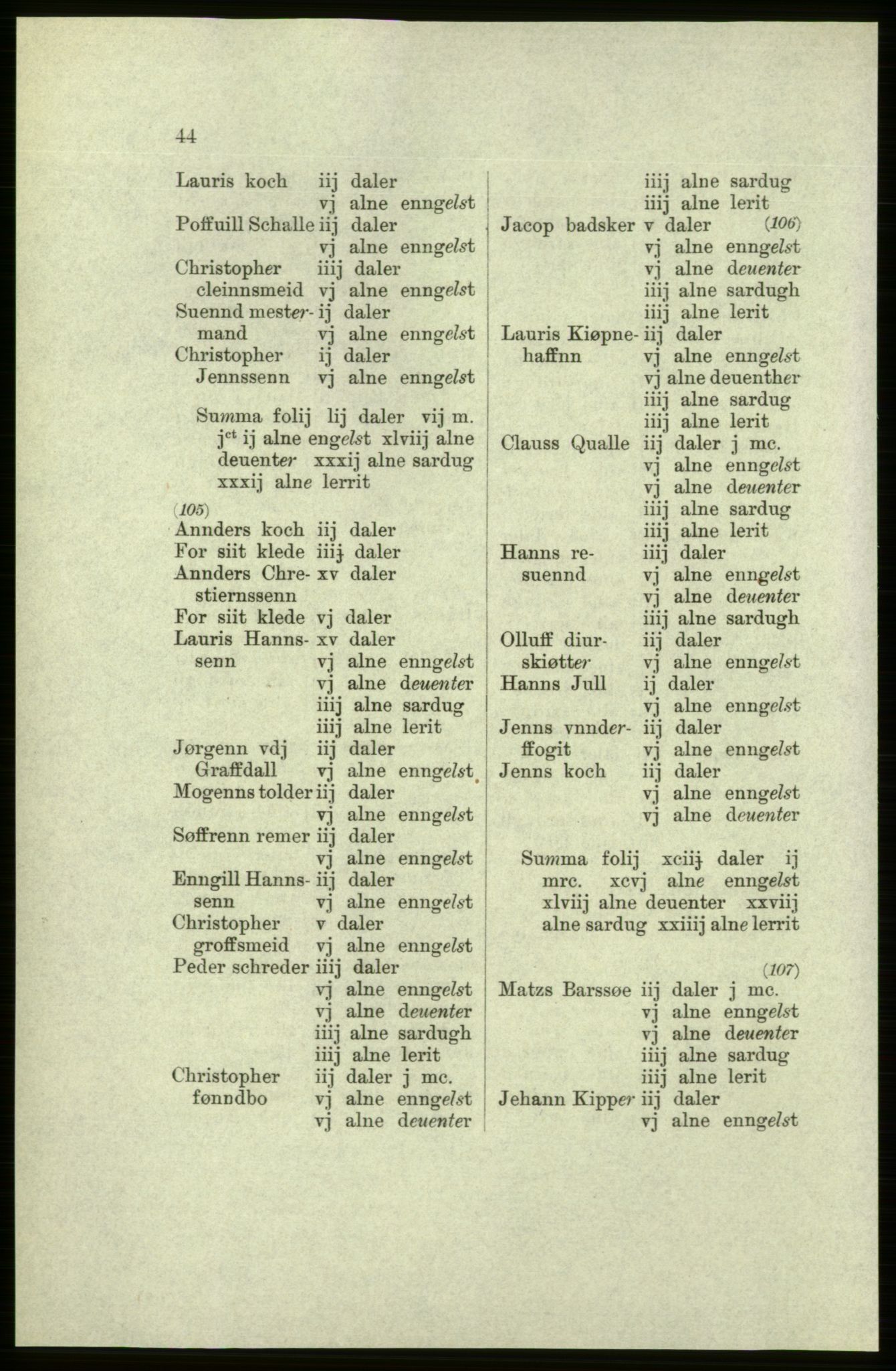 Publikasjoner utgitt av Arkivverket, PUBL/PUBL-001/C/0005: Bind 5: Rekneskap for Bergenhus len 1566-1567: B. Utgift C. Dei nordlandske lena og Finnmark D. Ekstrakt, 1566-1567, p. 44