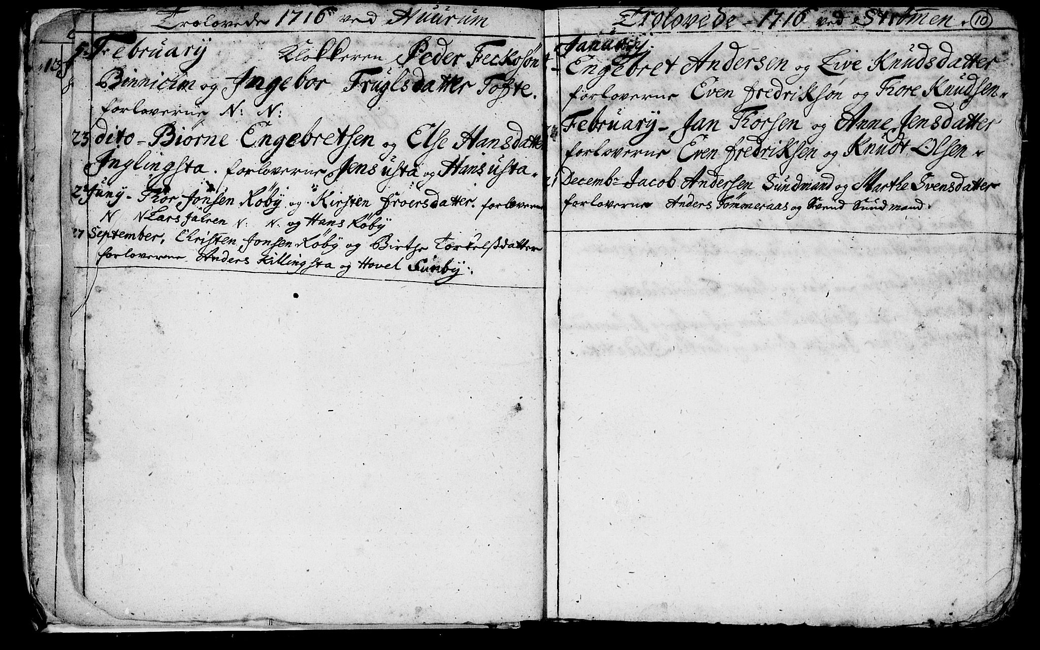Hurum kirkebøker, SAKO/A-229/F/Fa/L0001: Parish register (official) no. 1, 1715-1732, p. 10