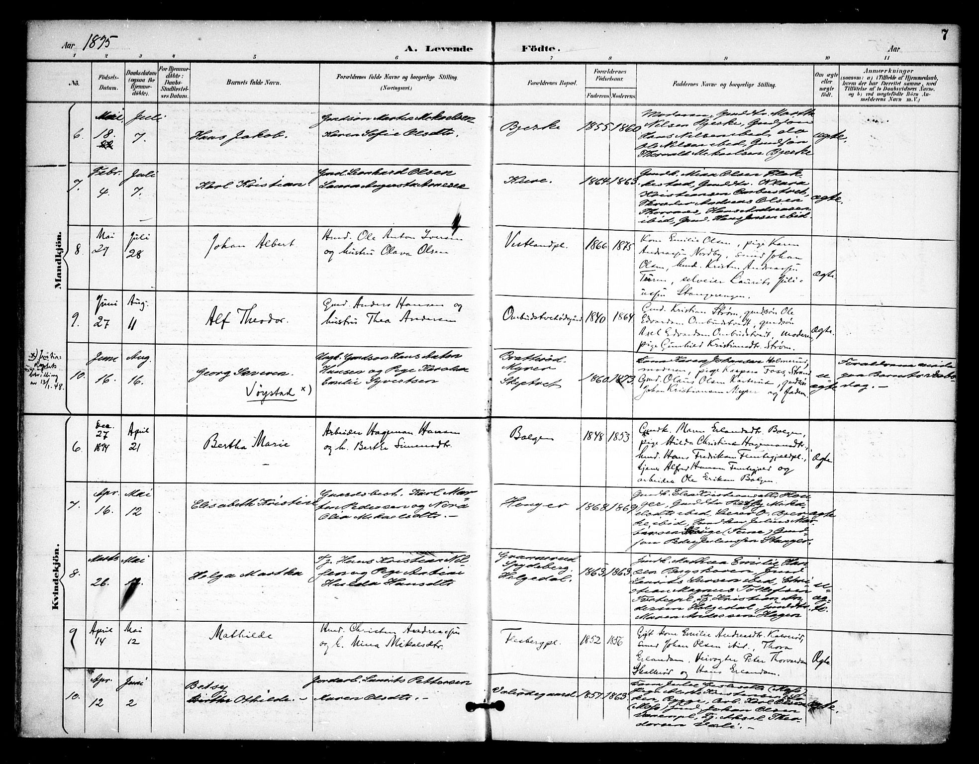 Våler prestekontor Kirkebøker, SAO/A-11083/F/Fa/L0011: Parish register (official) no. I 11, 1893-1909, p. 7