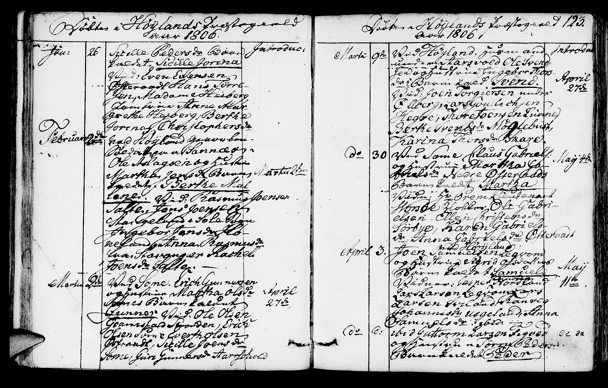 Høyland sokneprestkontor, AV/SAST-A-101799/001/30BA/L0005: Parish register (official) no. A 5, 1804-1815, p. 123