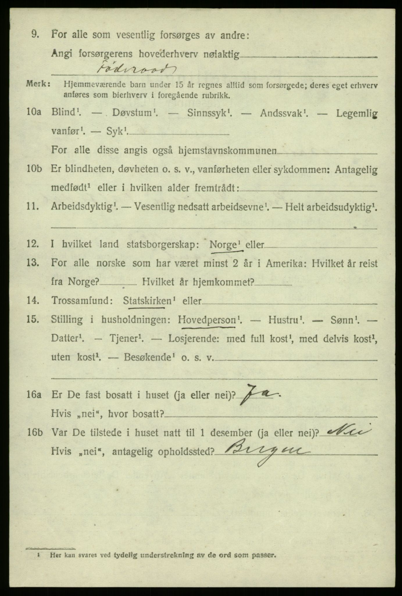 SAB, 1920 census for Balestrand, 1920, p. 795