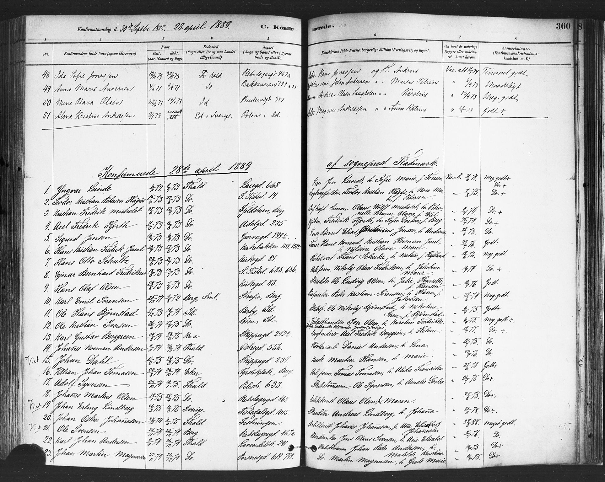 Halden prestekontor Kirkebøker, SAO/A-10909/F/Fa/L0011: Parish register (official) no. I 11, 1878-1889, p. 360