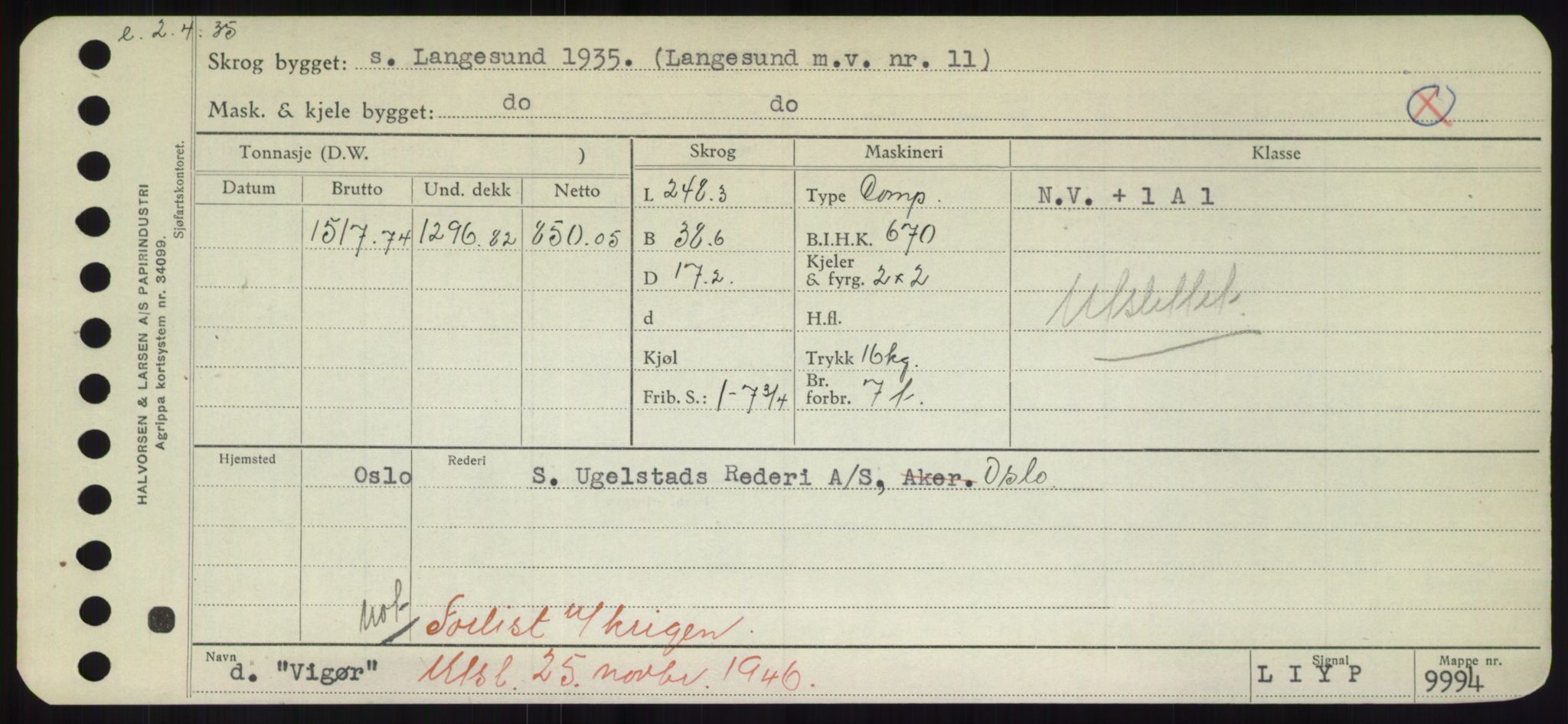 Sjøfartsdirektoratet med forløpere, Skipsmålingen, RA/S-1627/H/Hd/L0041: Fartøy, Vi-Ås, p. 87