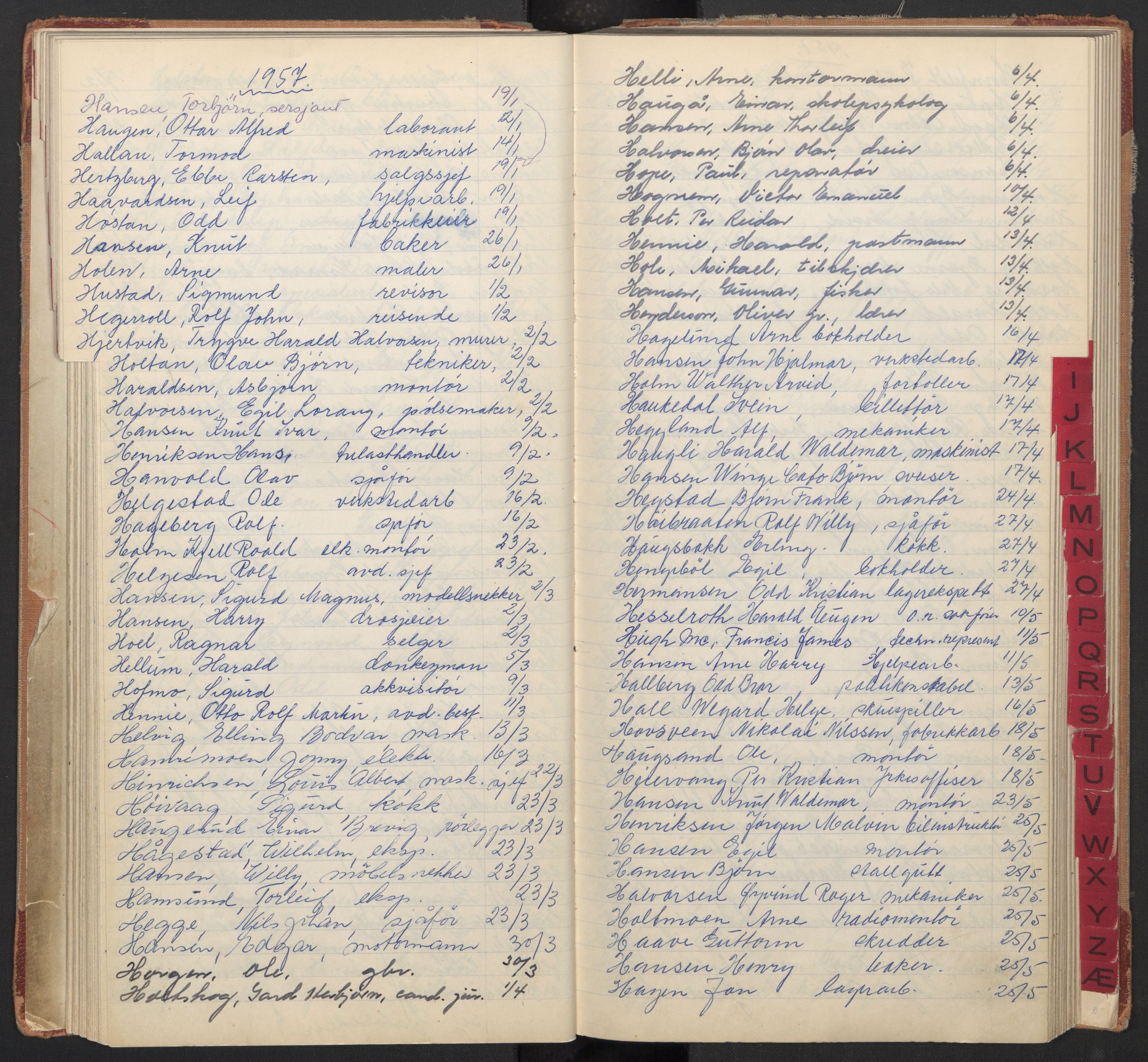 Oslo byfogd avd. I, AV/SAO-A-10220/L/La/L0009: Vigselsregister, 1955-1958, p. 55